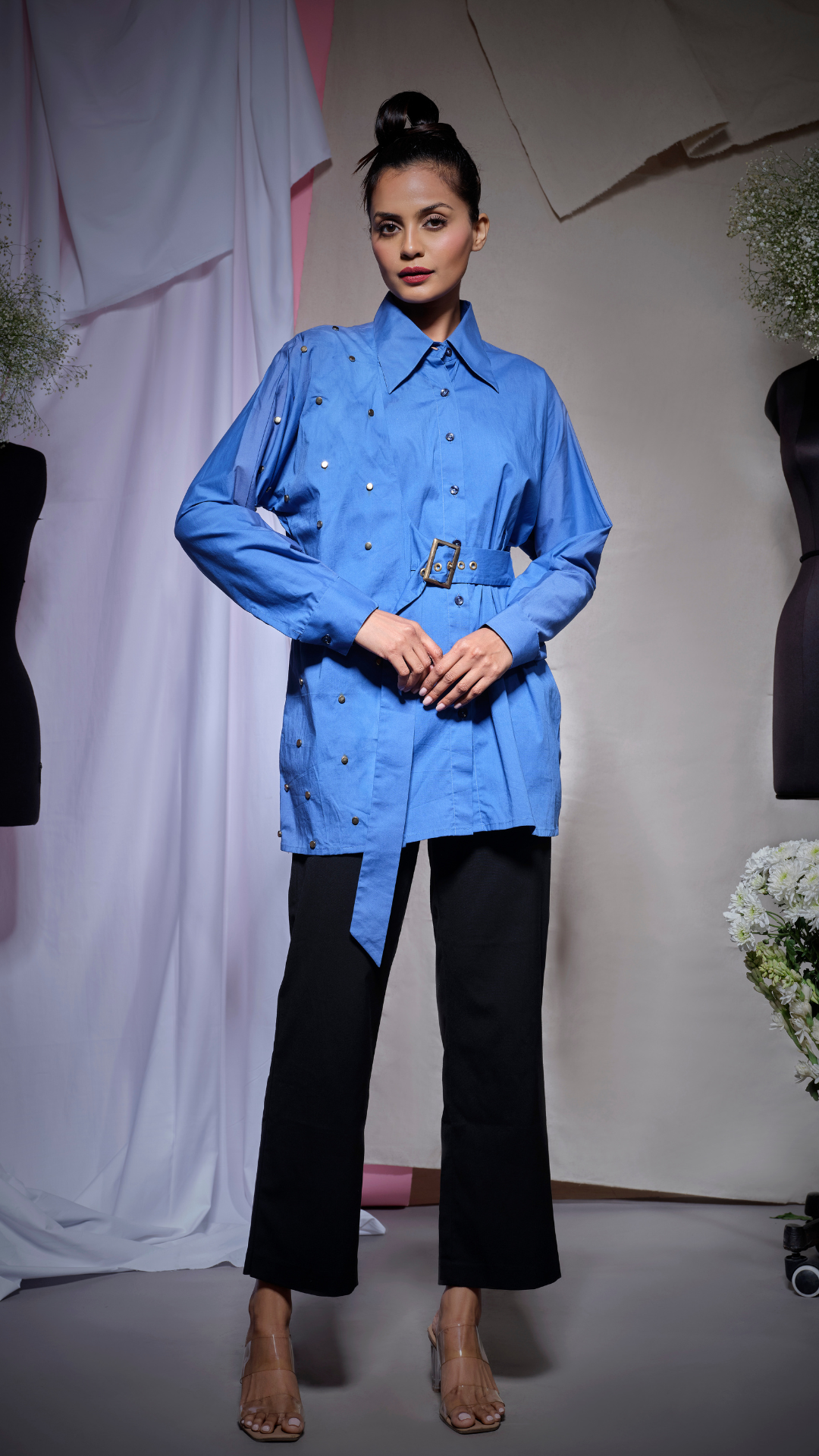 Slate blue zara top