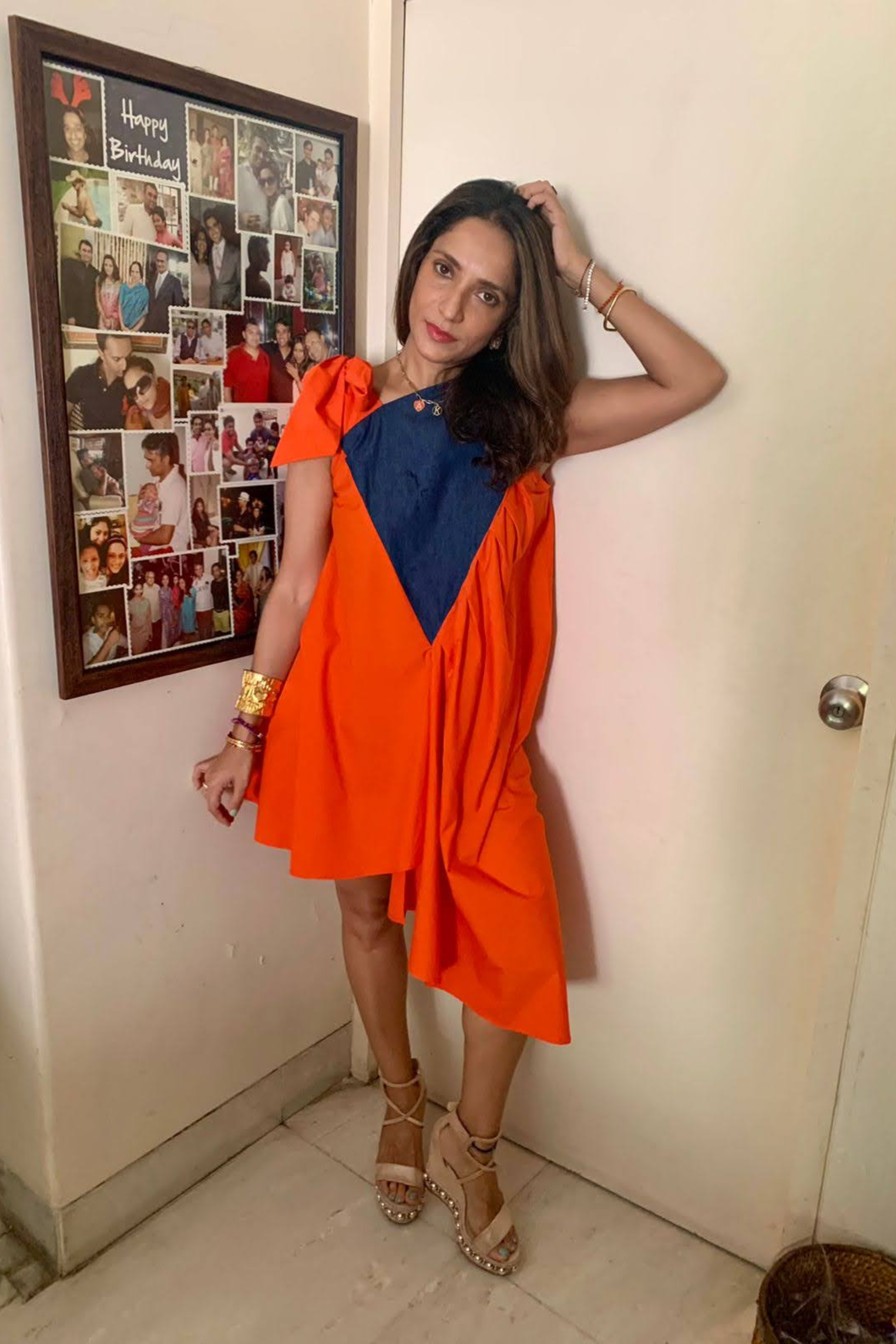 Orange Tie Up Dress