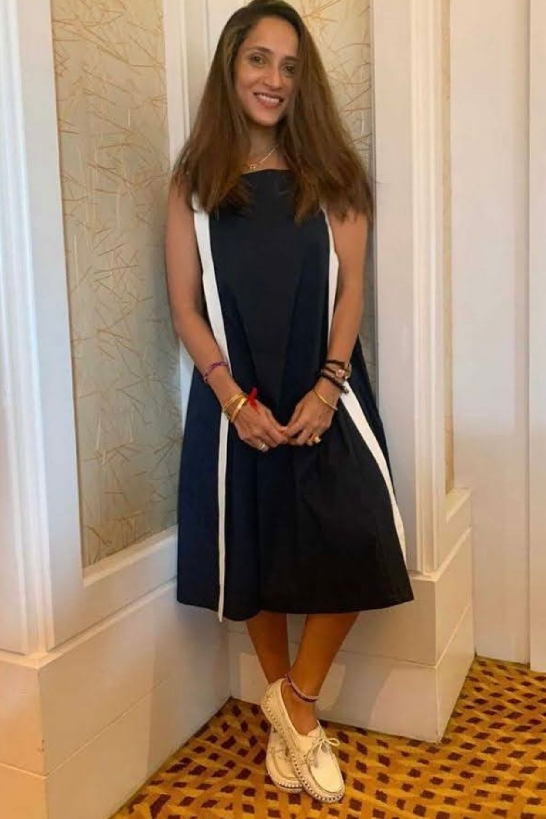 Navy Blue Cotton Dress
