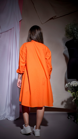 Orange shirt dress