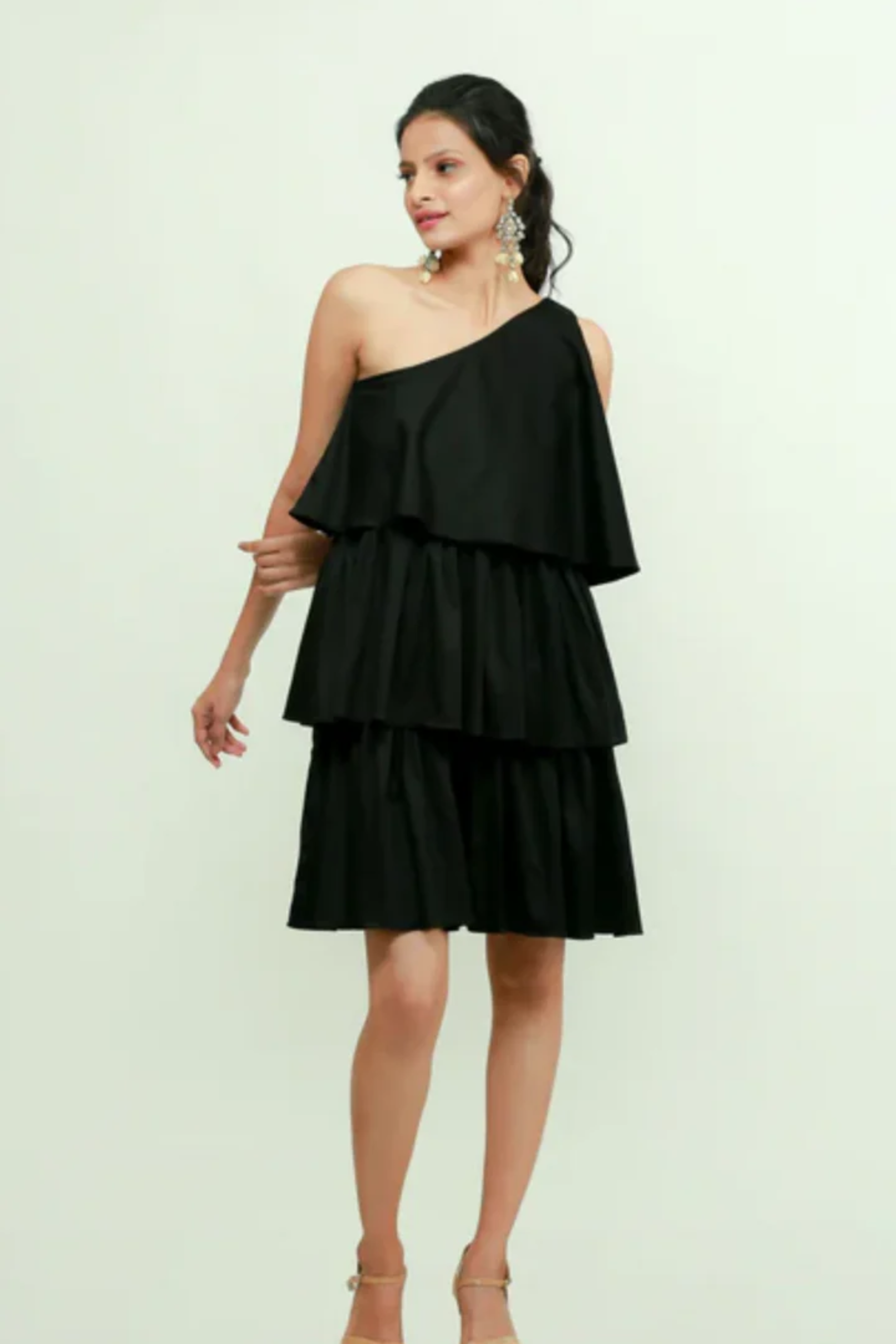 Black 3 tiered dress