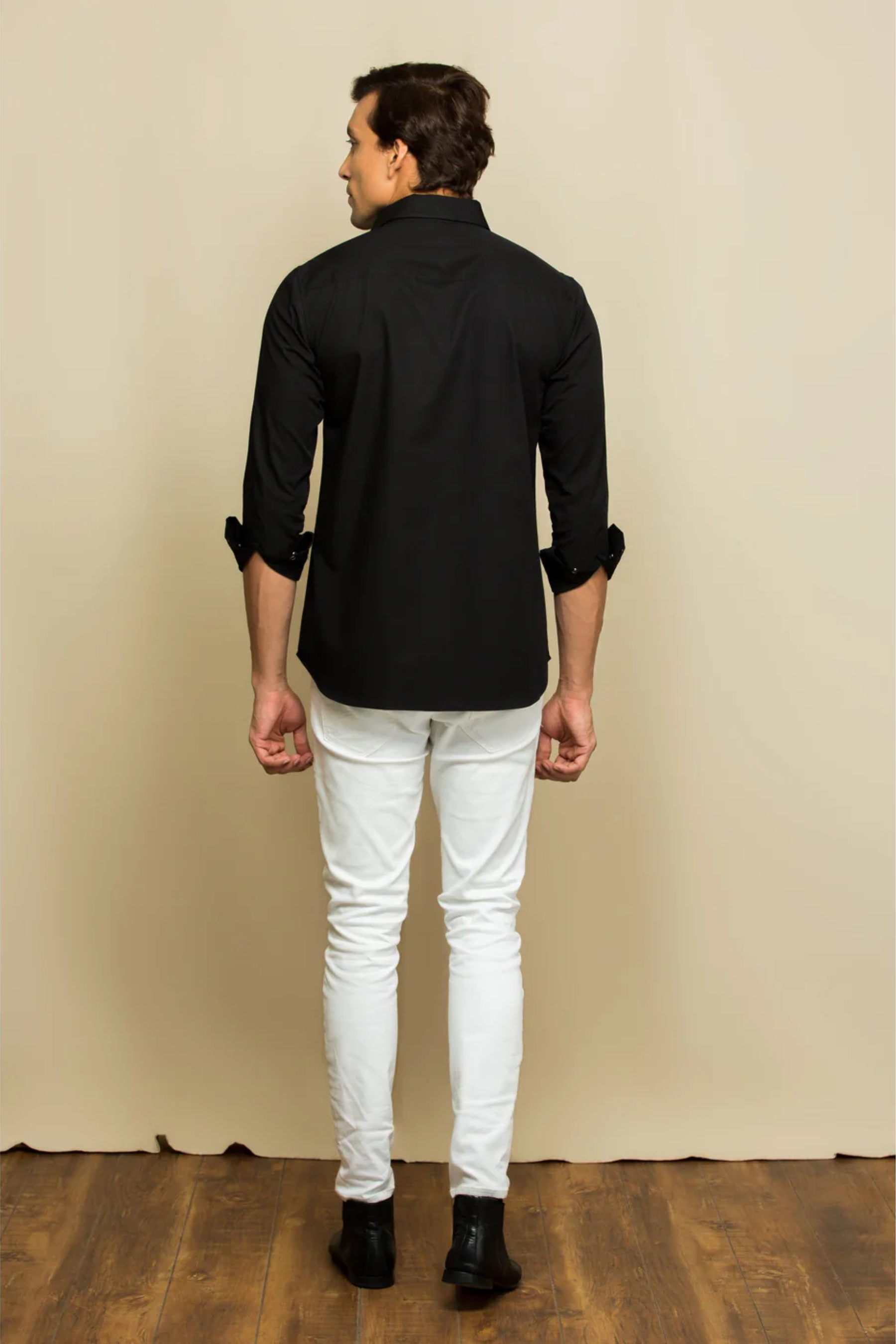 Black shirt front zipper