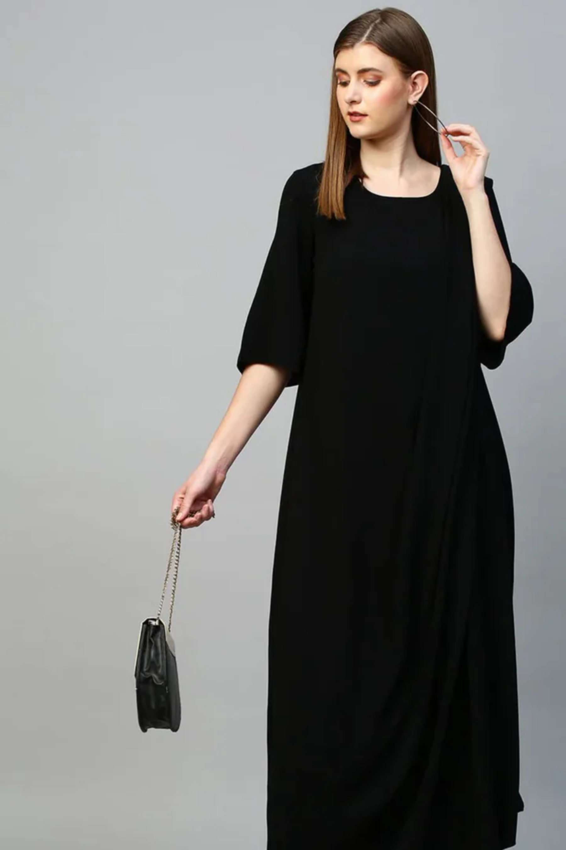 Black top with white pants cord set