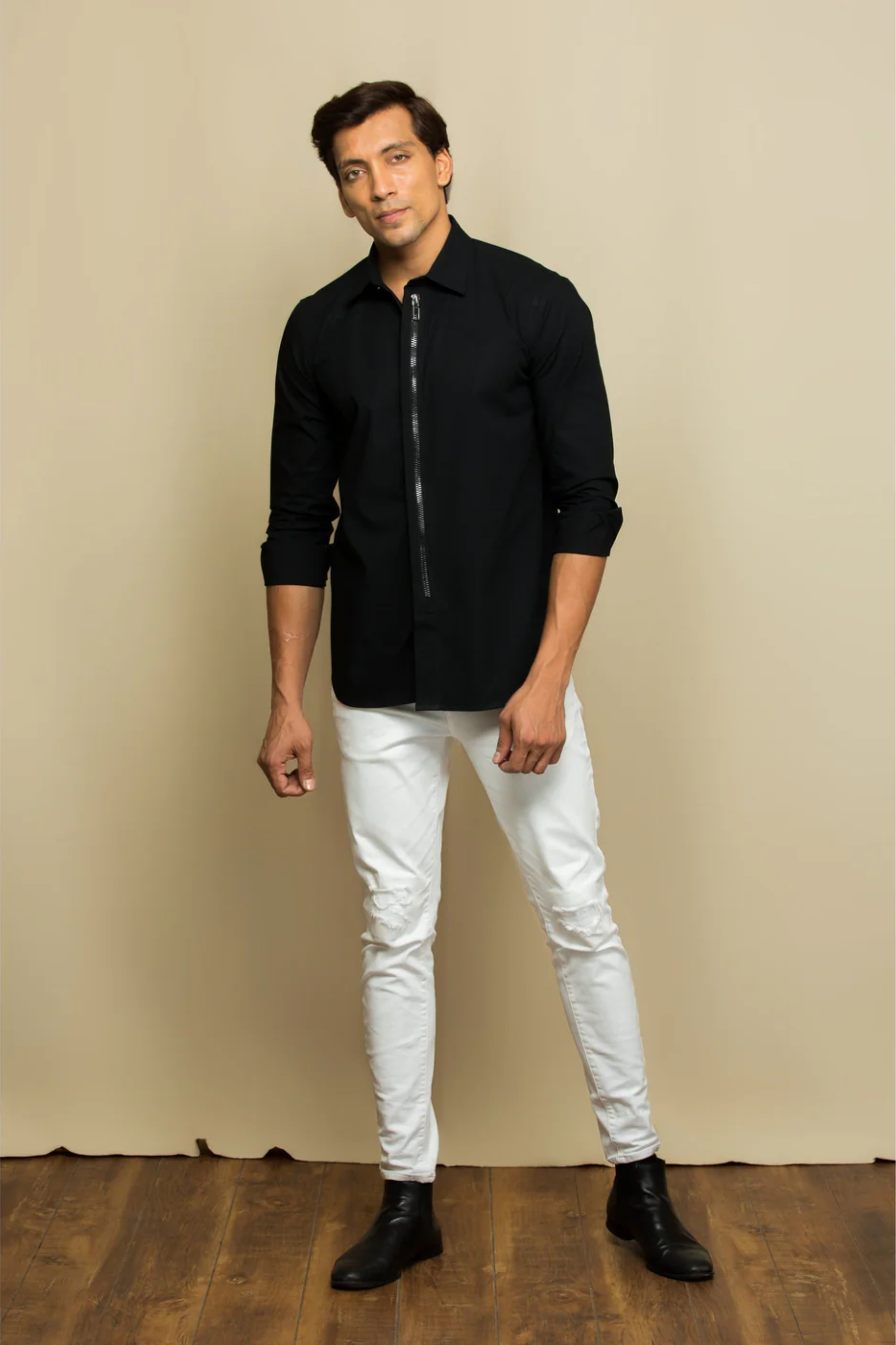 Black shirt with zip