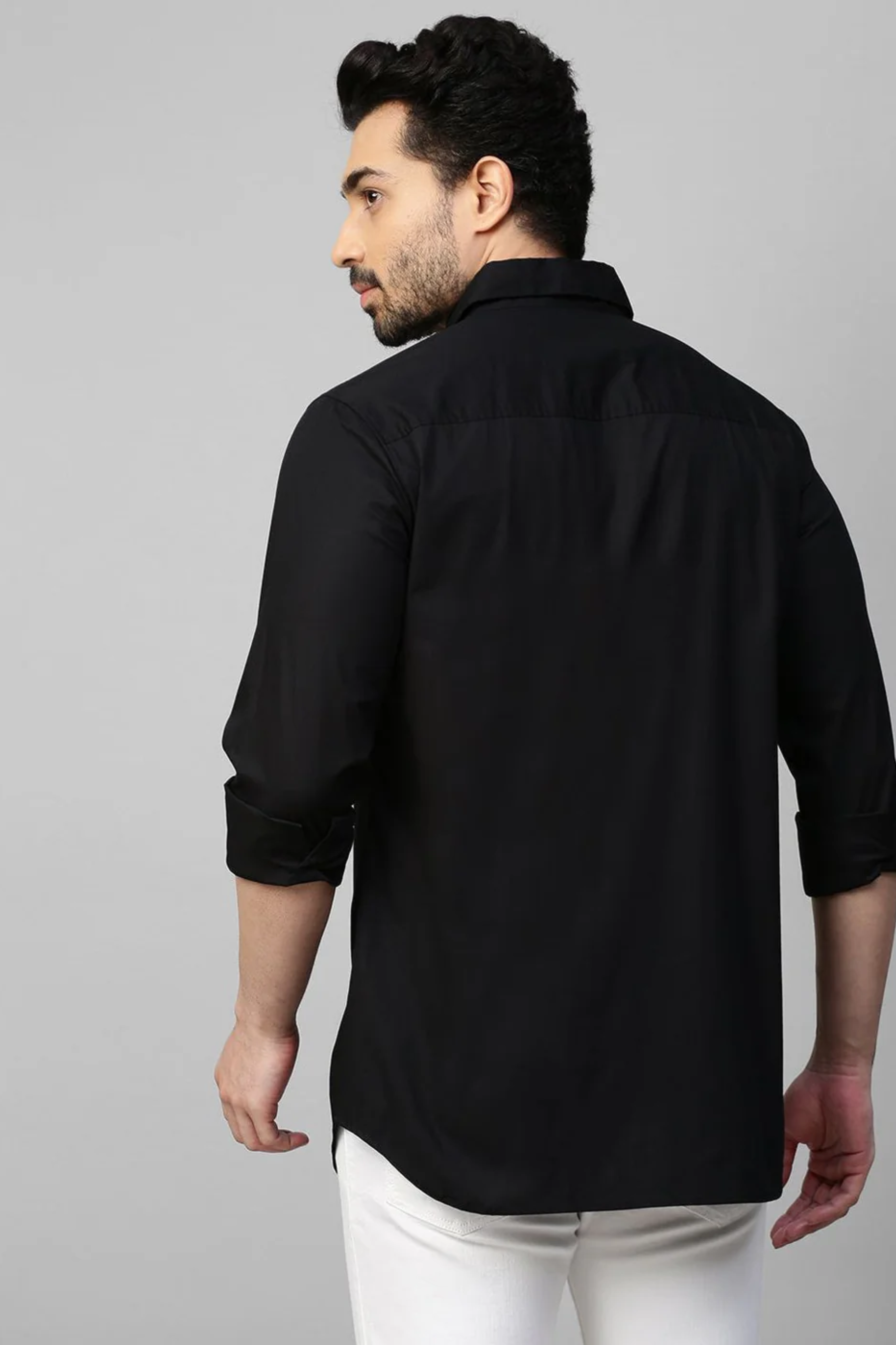 Black waistcoat feature shirt