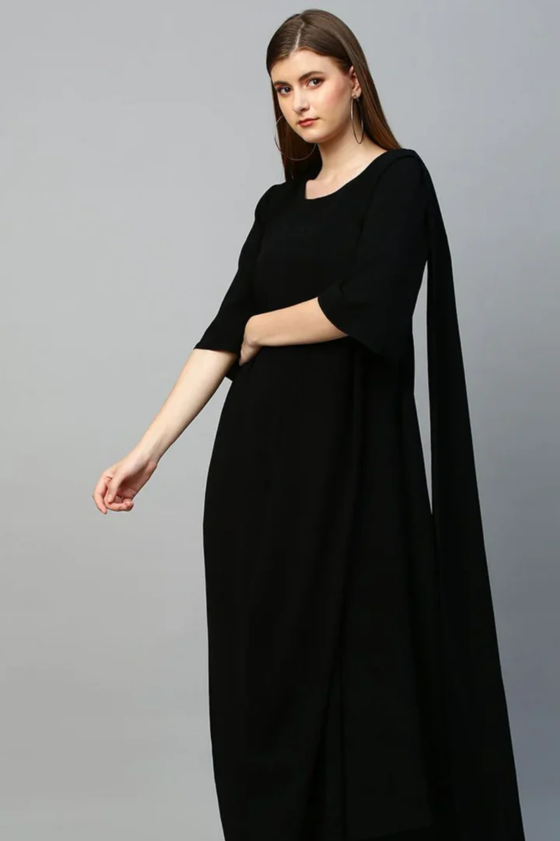 Black top with white pants cord set