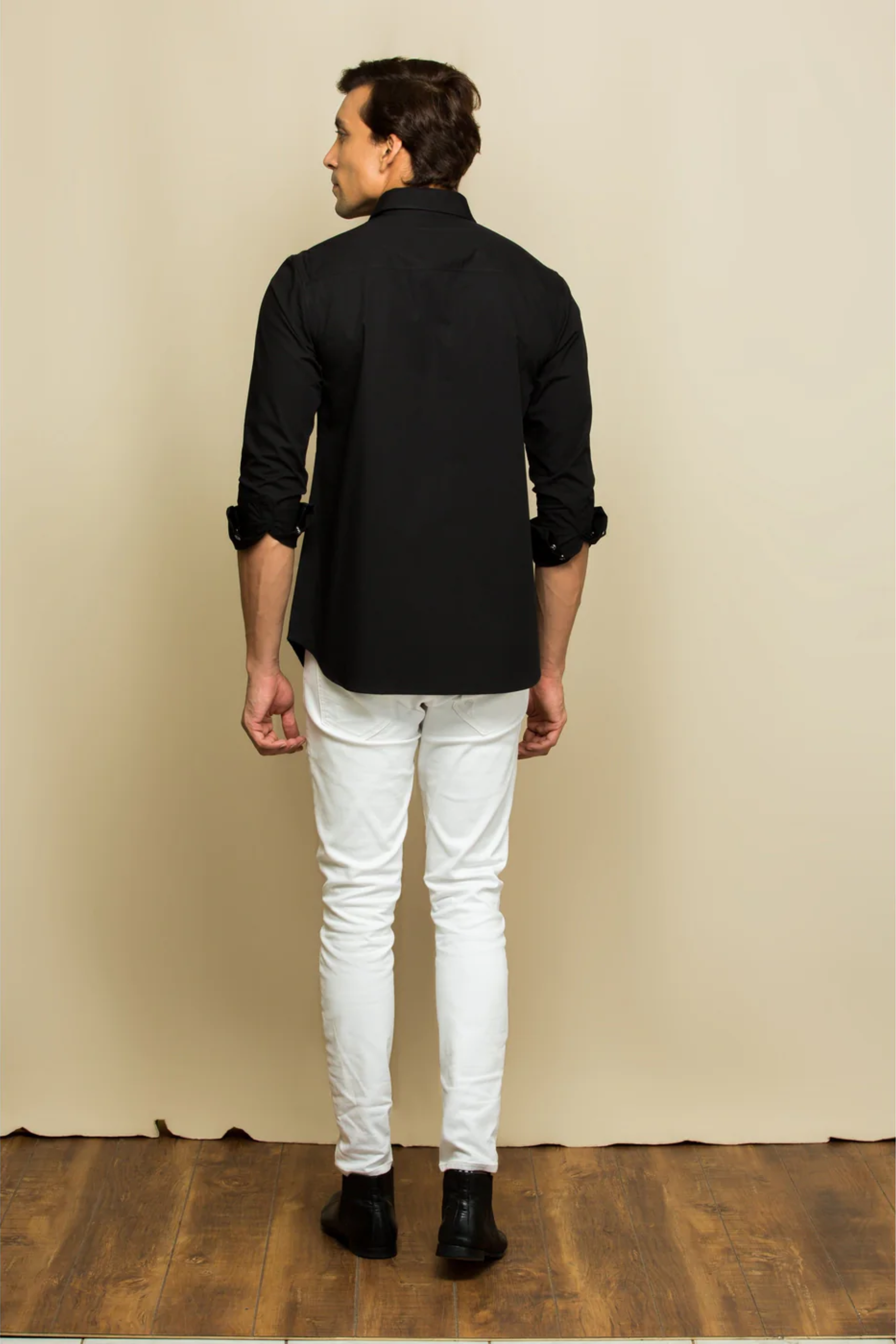 Black shirt with rivets