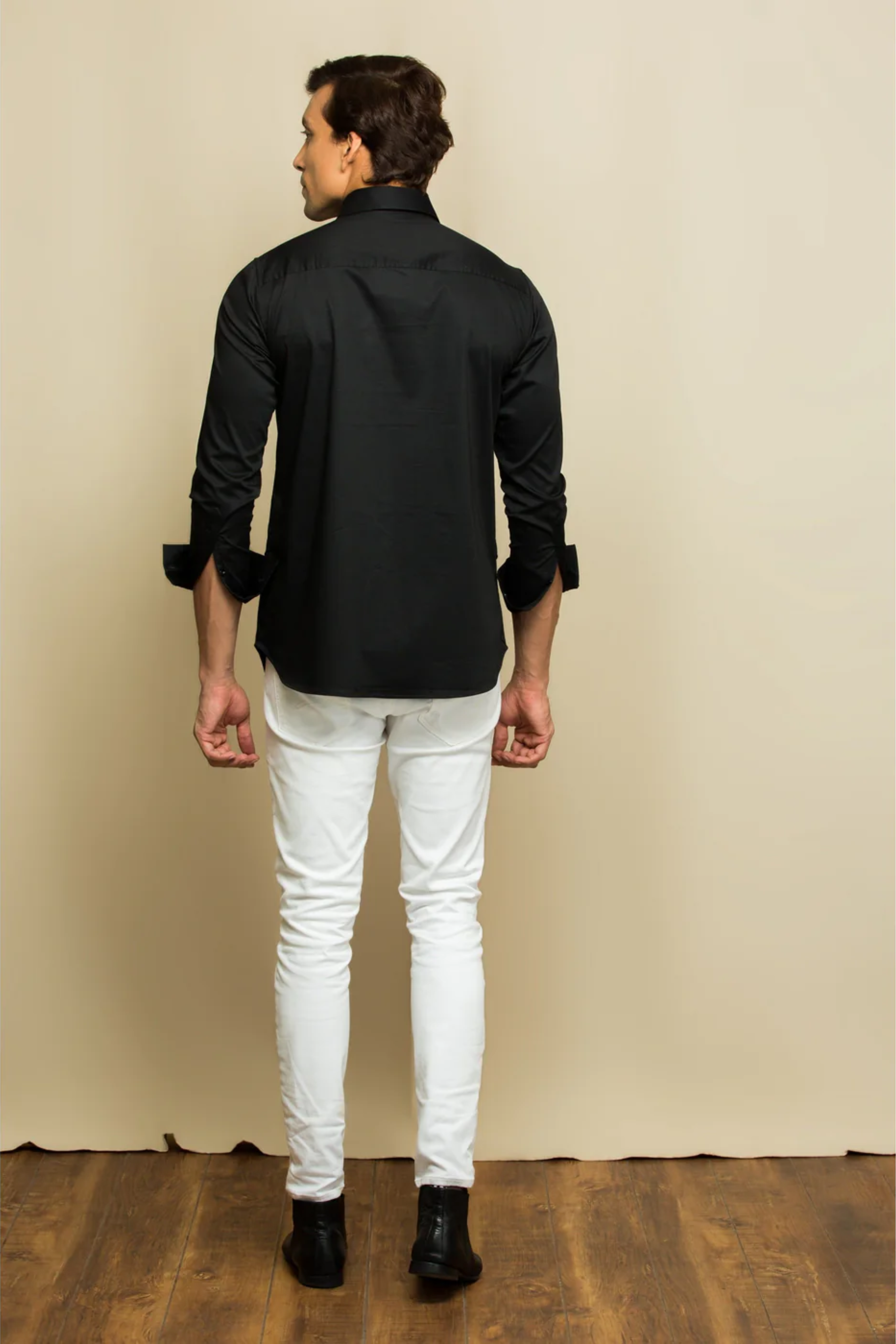 Black shirt with blue patch