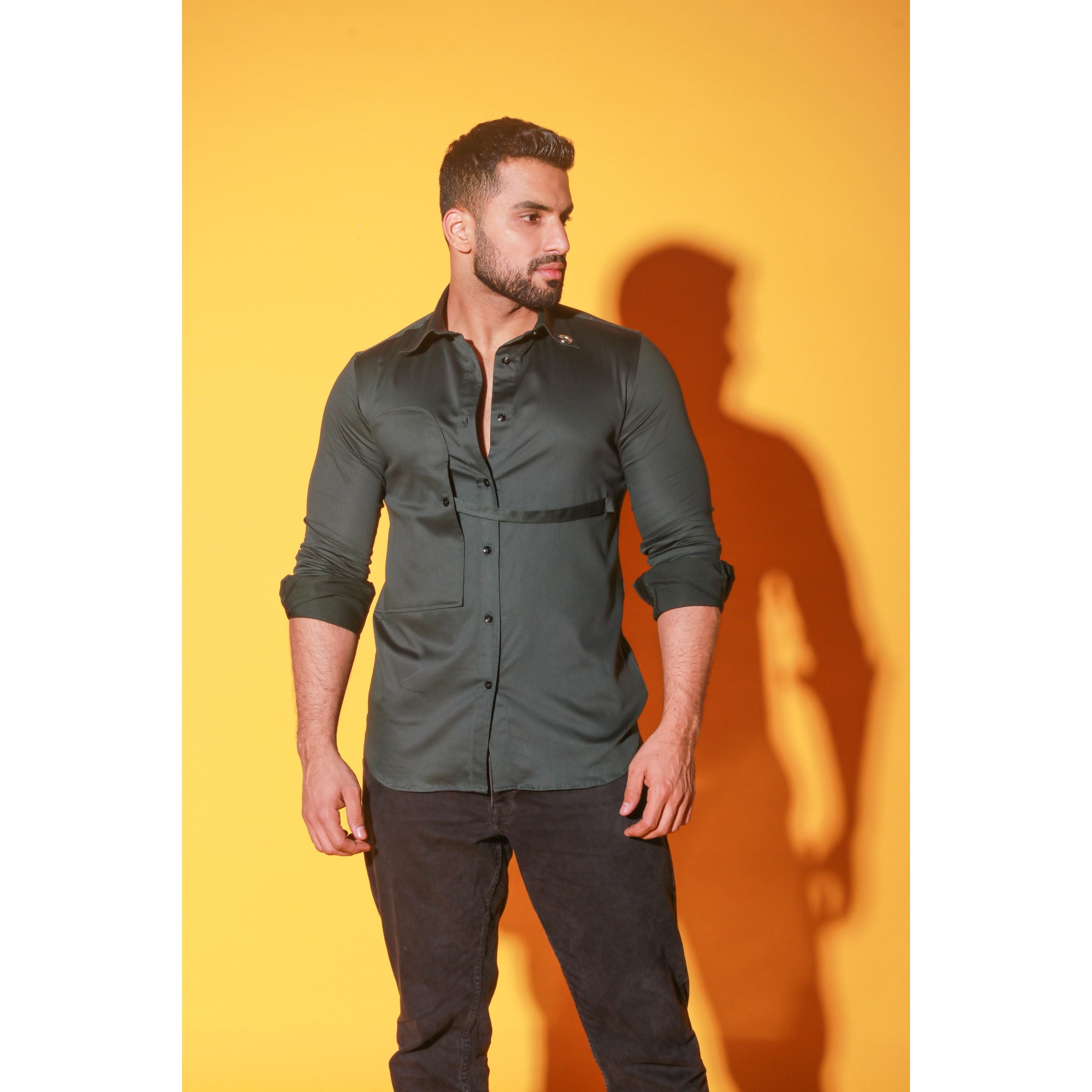 Dark green shirt with postman pocket