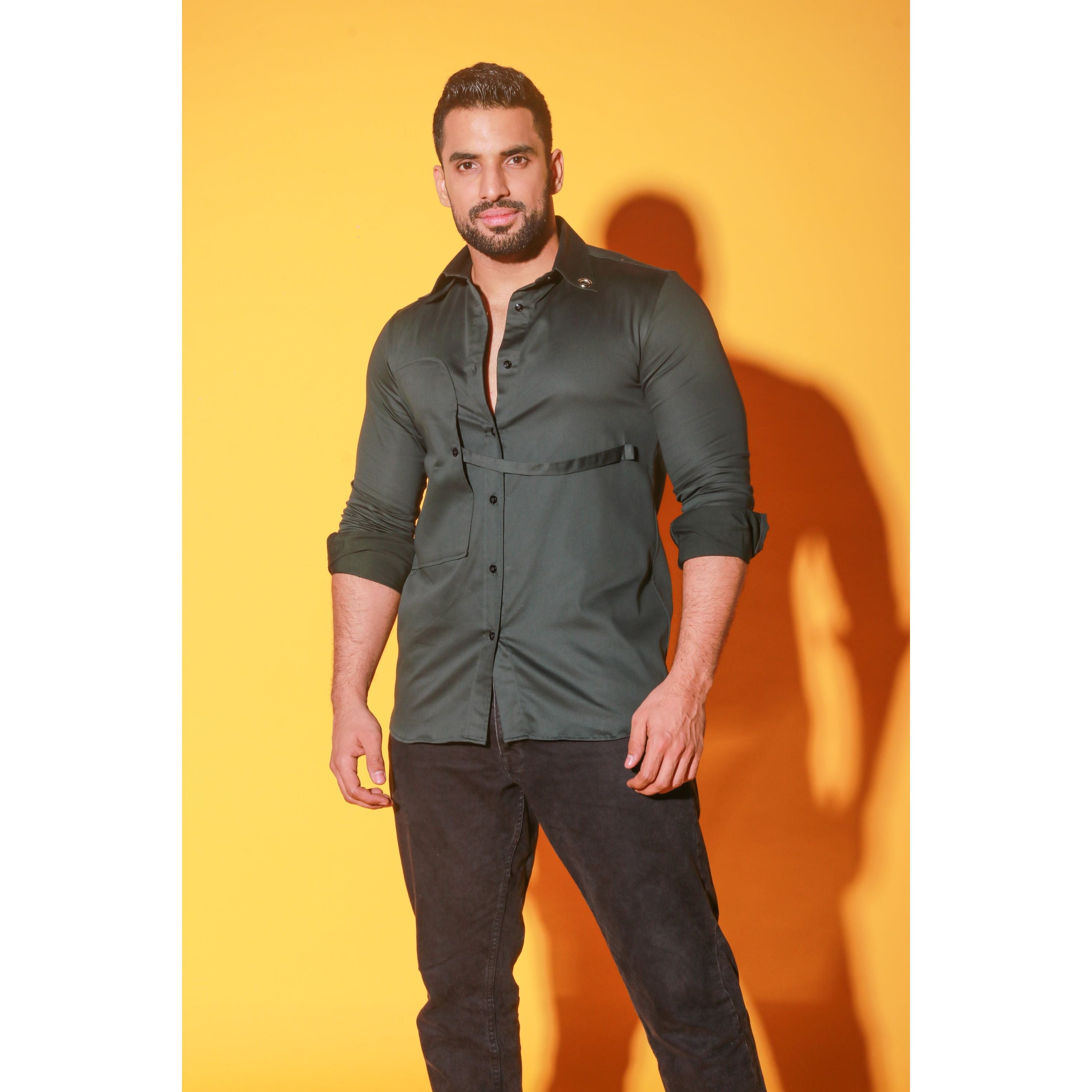 Dark green shirt with postman pocket