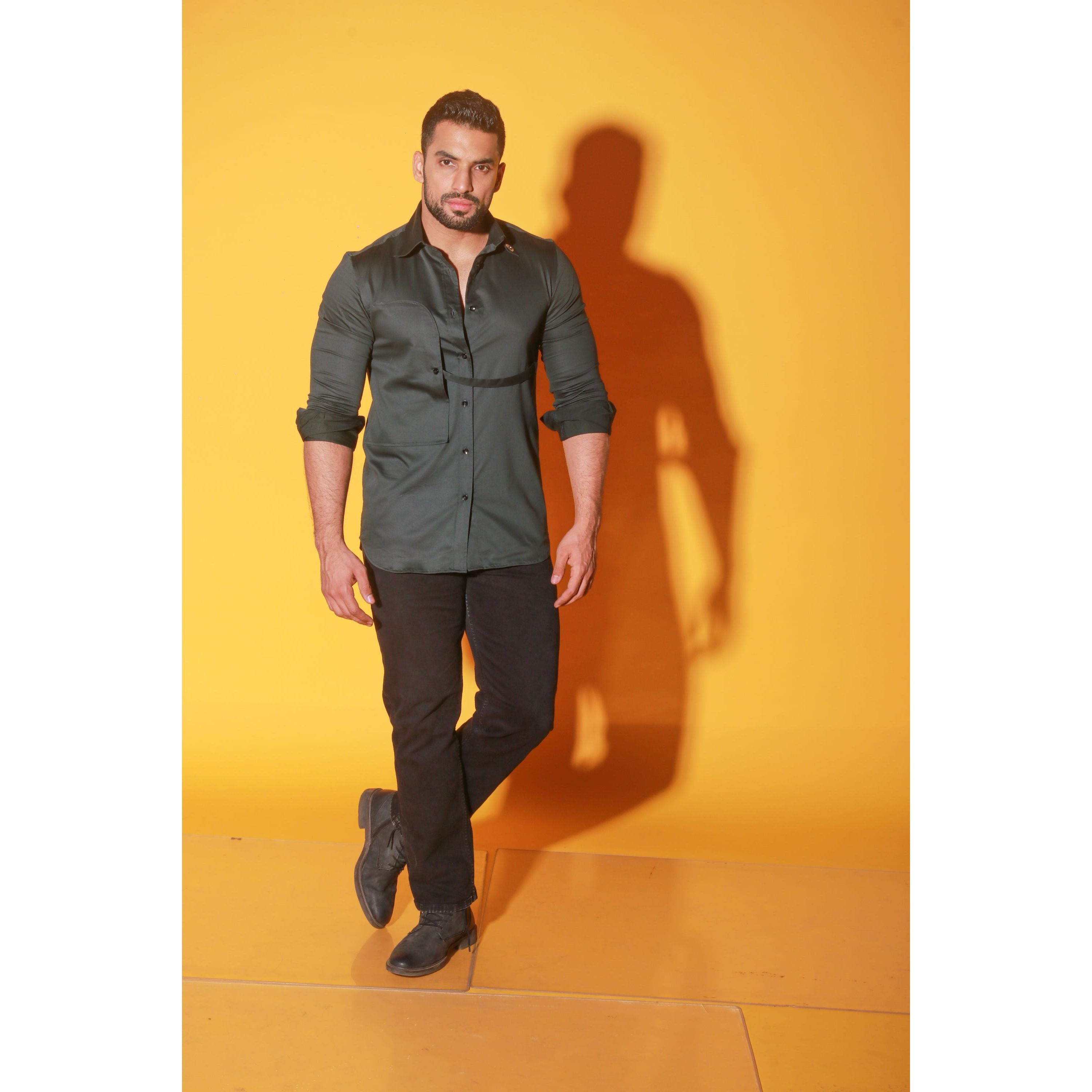 Dark green shirt with postman pocket