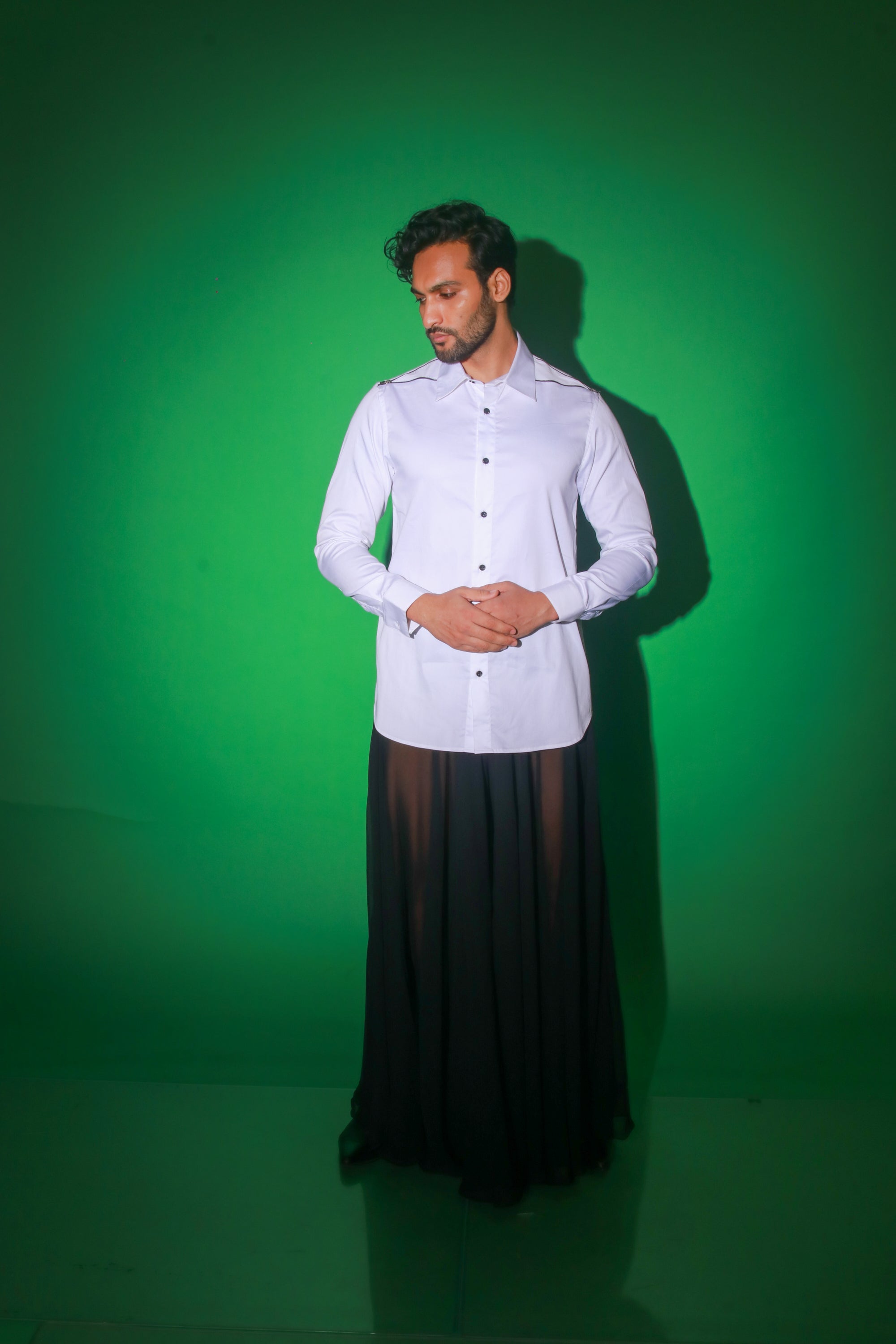 White shirt with zipper feature