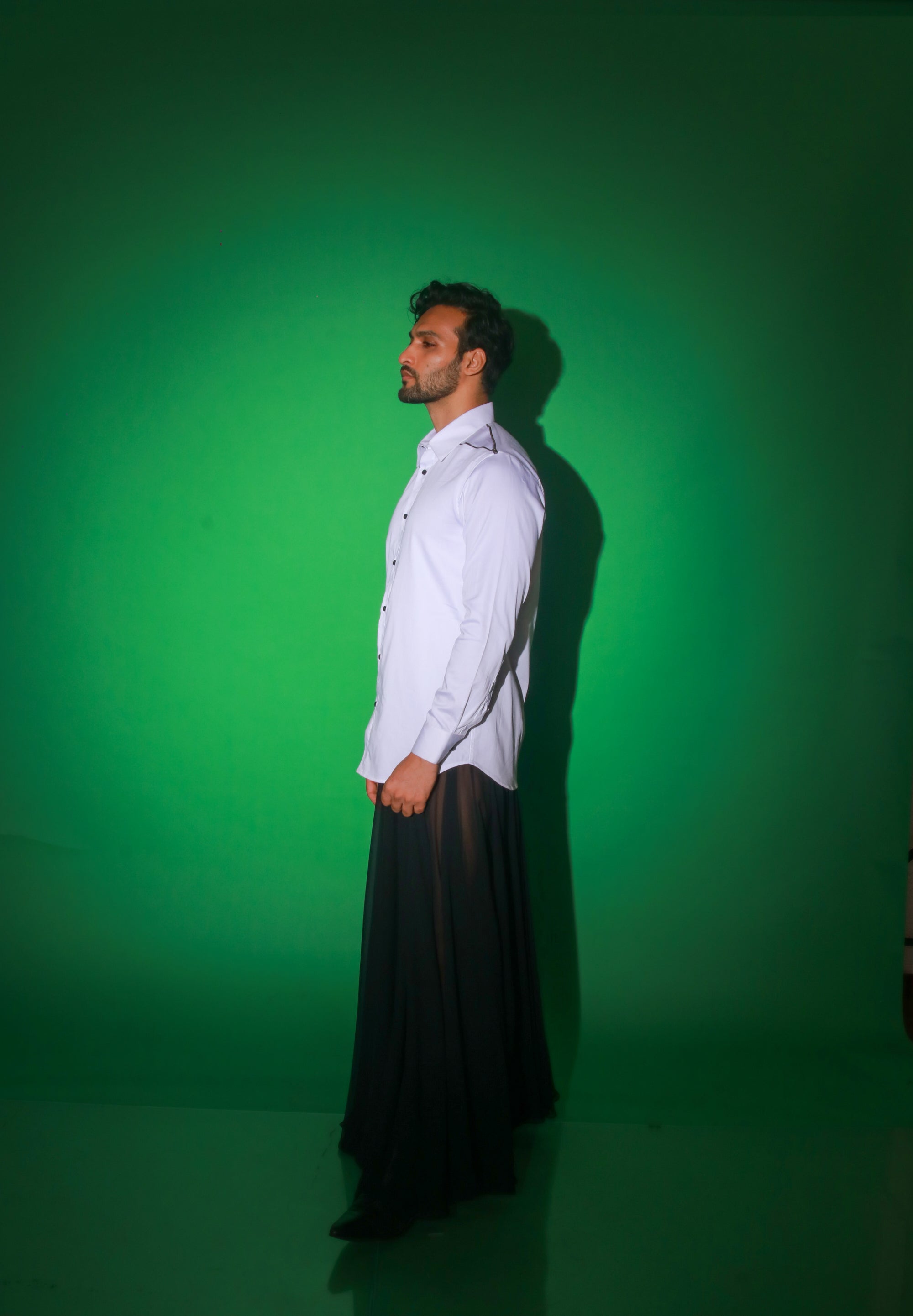 White shirt with zipper feature