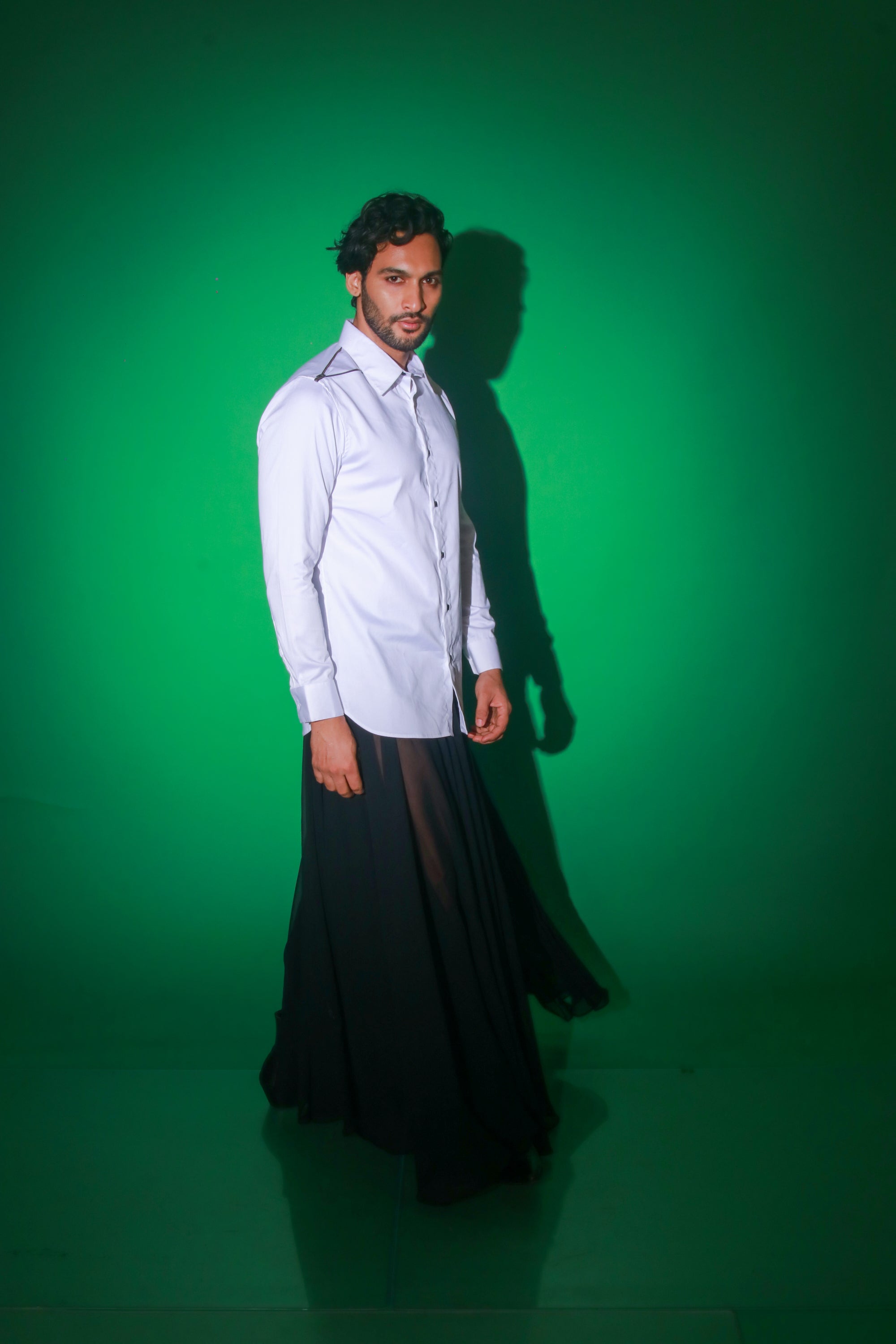 White shirt with zipper feature