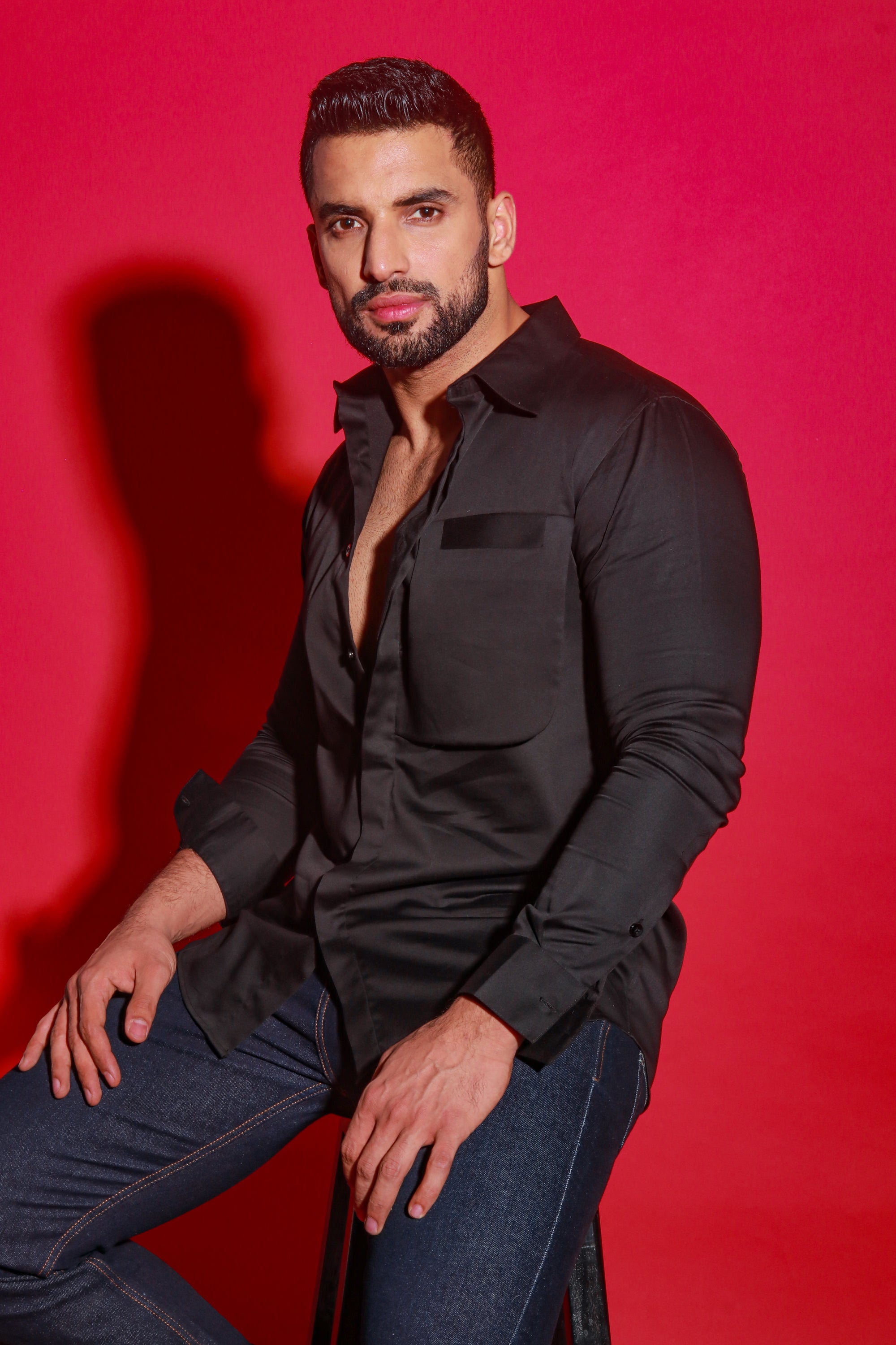 Black shirt with pocket feature