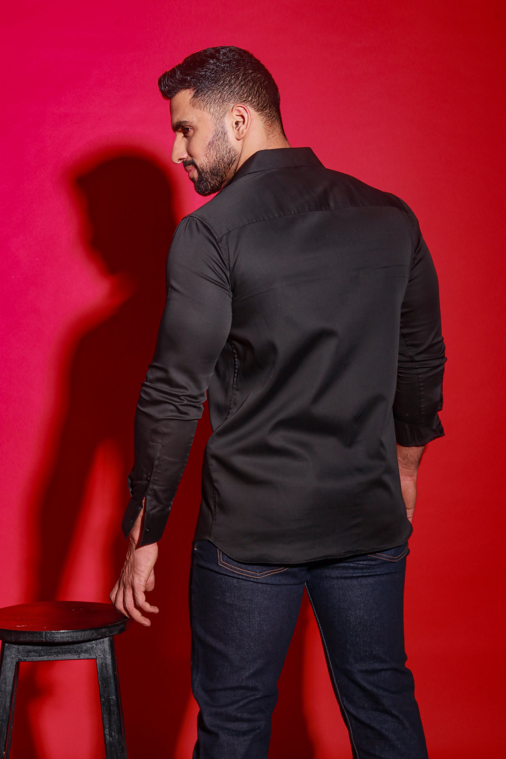 Black shirt with pocket feature
