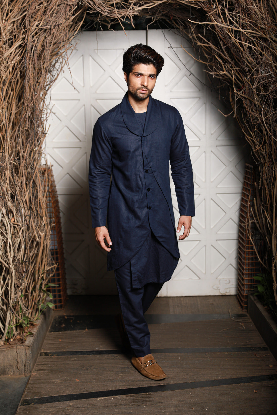 Blue linen jacket co-ord set