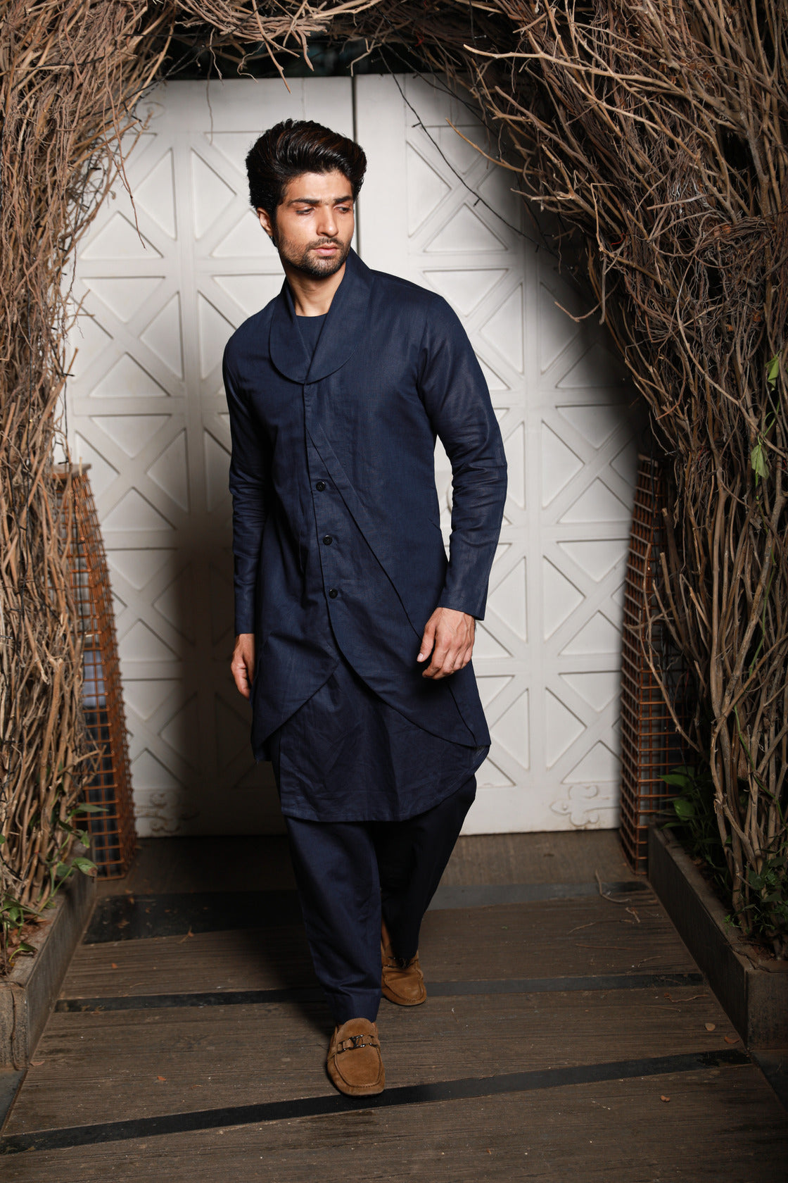 Blue linen jacket co-ord set