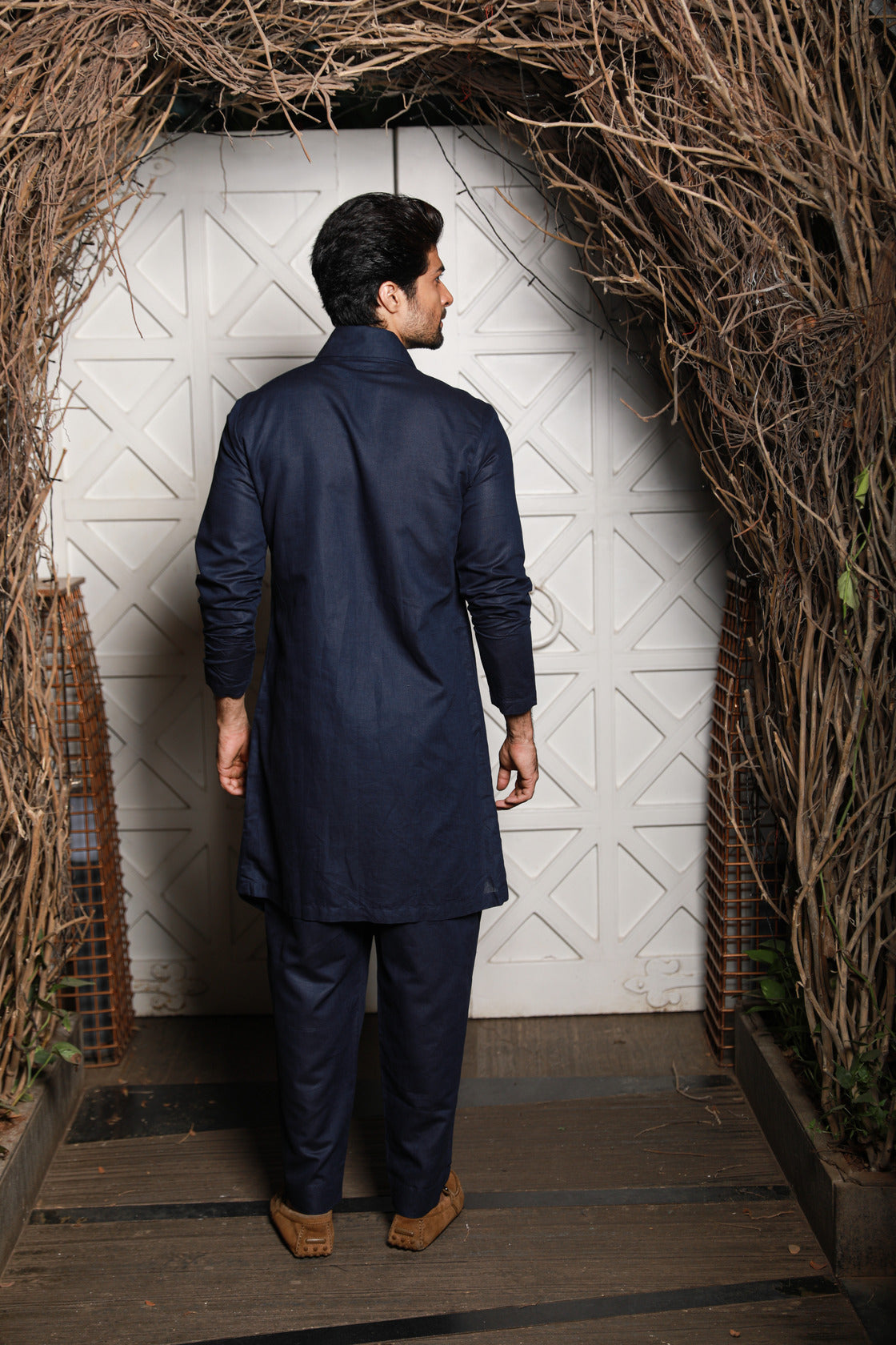 Blue linen jacket co-ord set