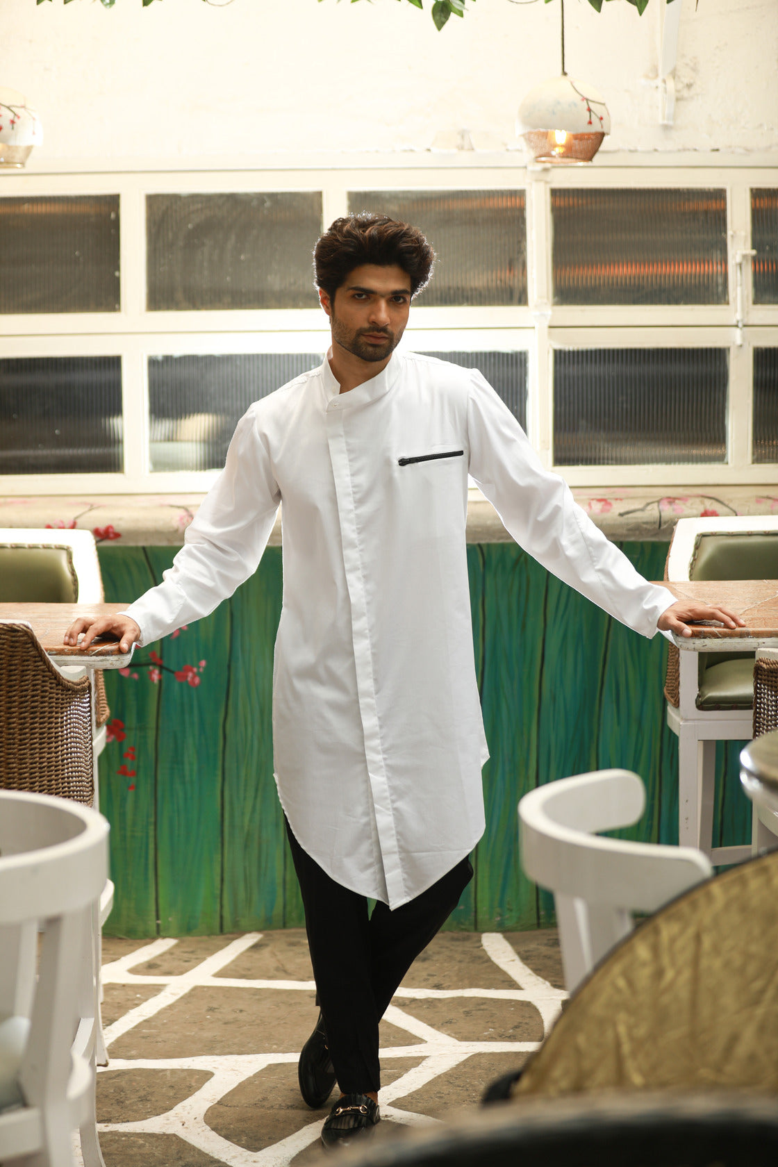 White and black co-ord set