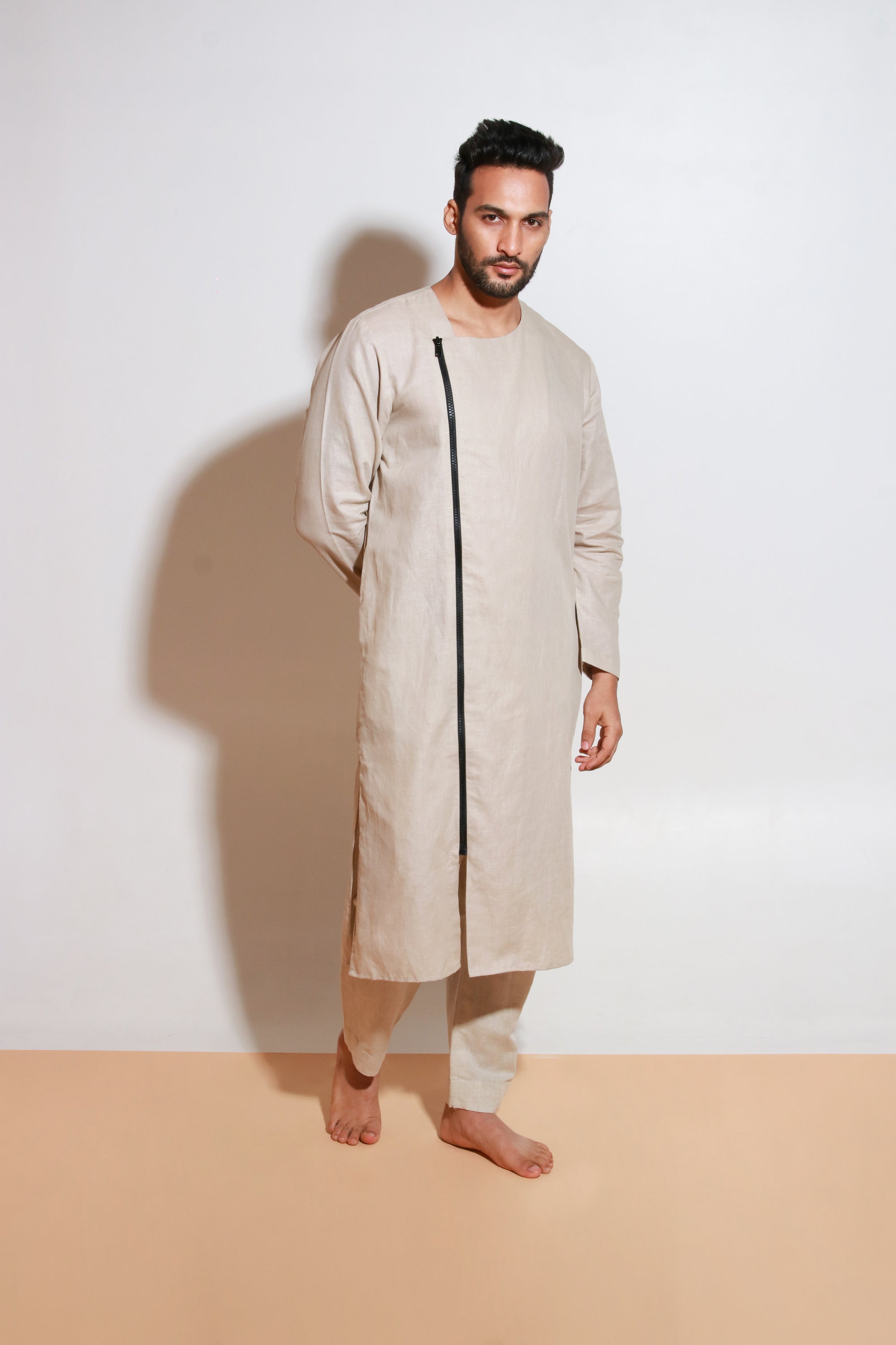 Ecru co-ord set with long zip