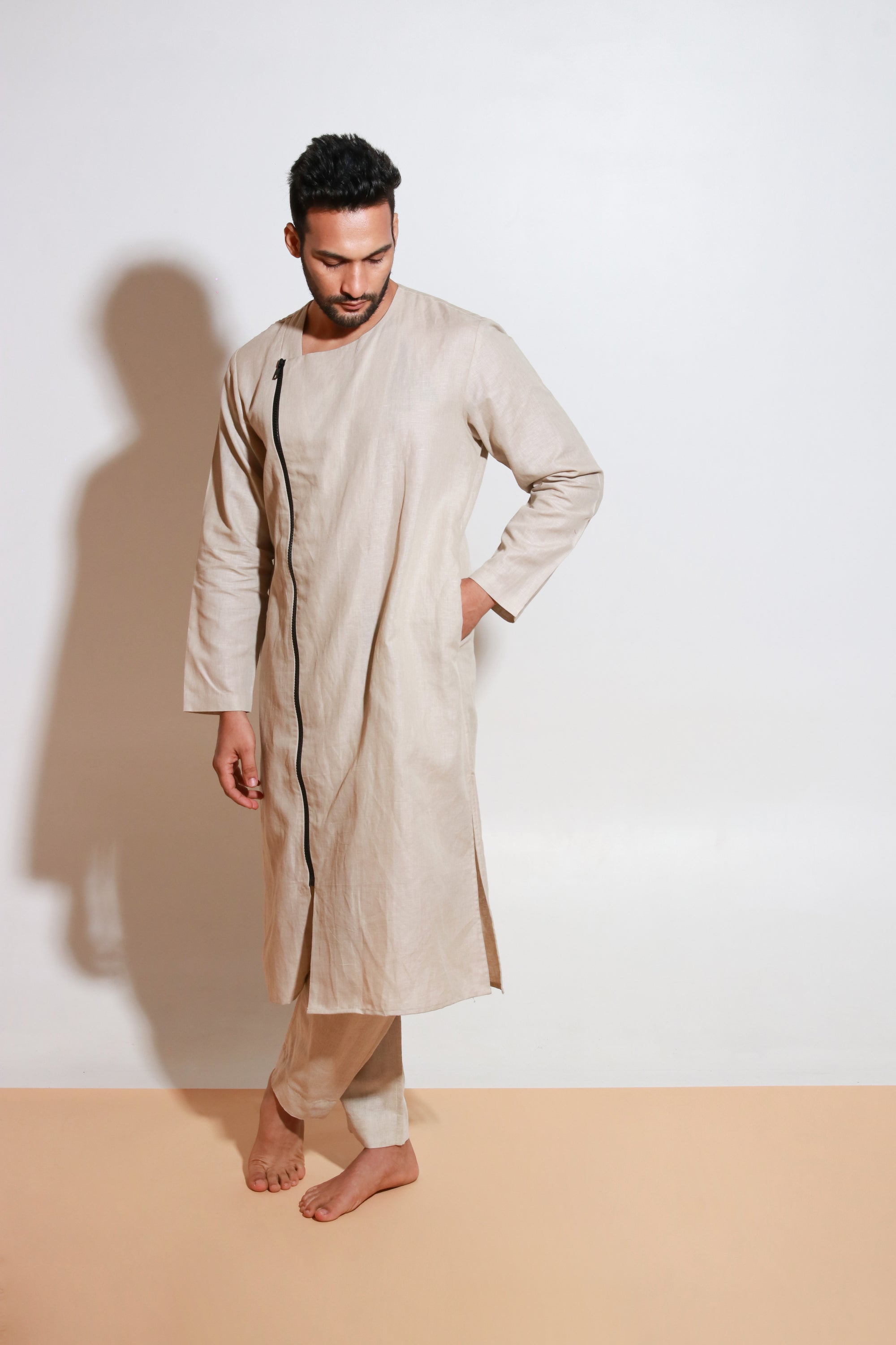 Ecru co-ord set with long zip