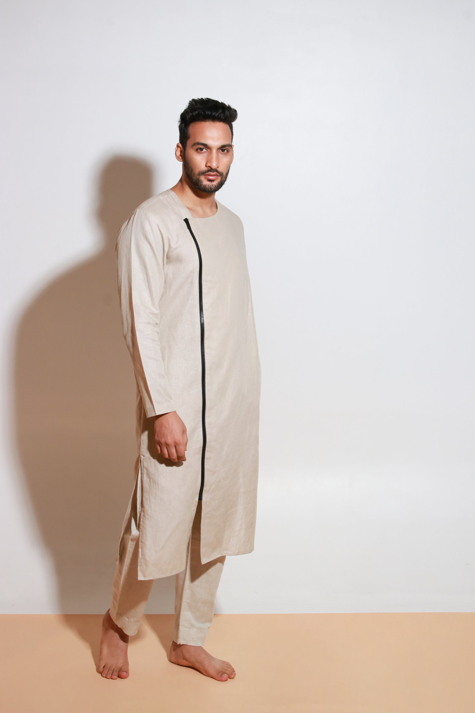 Ecru co-ord set with long zip