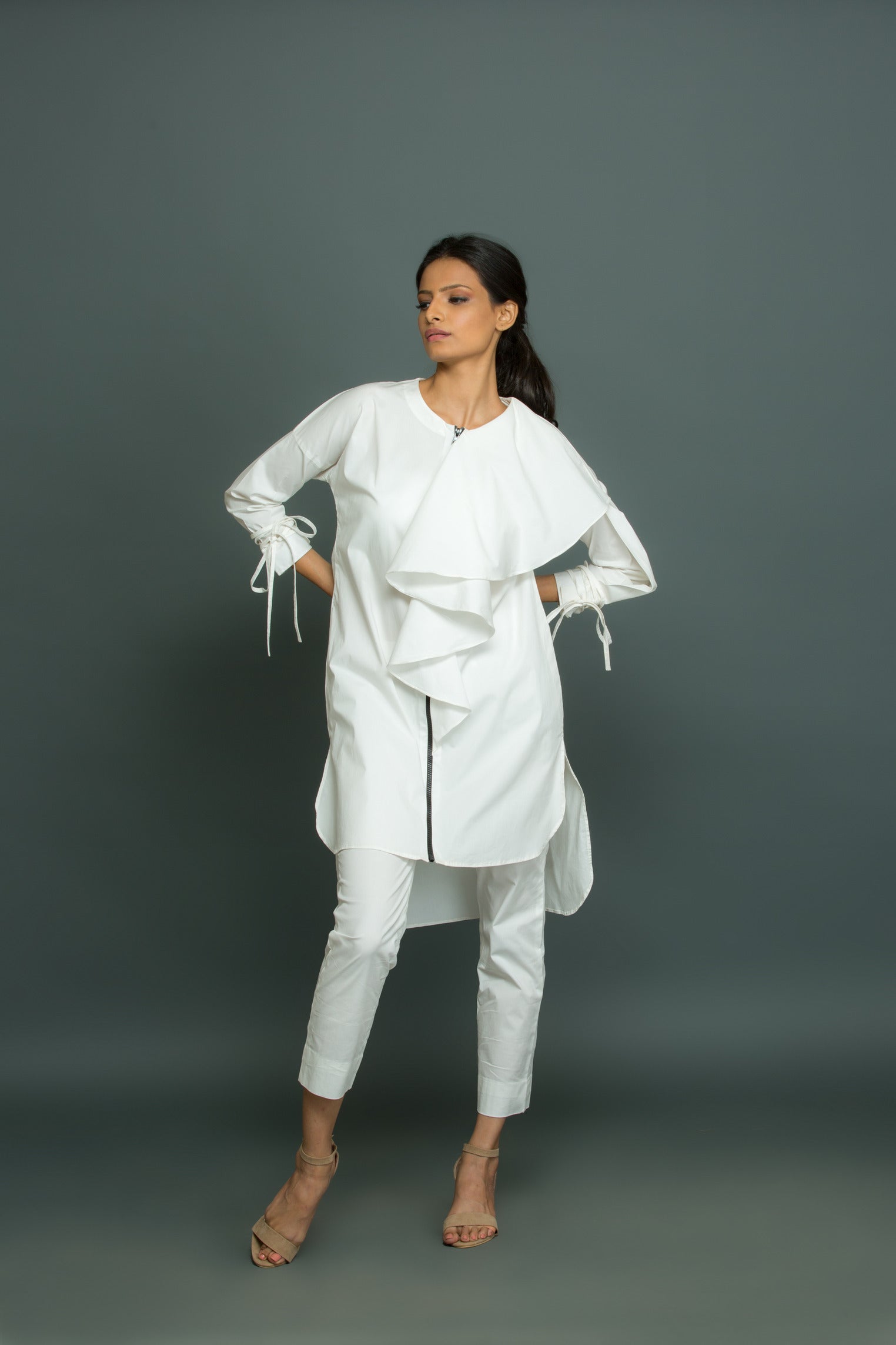 White frill co-ord set