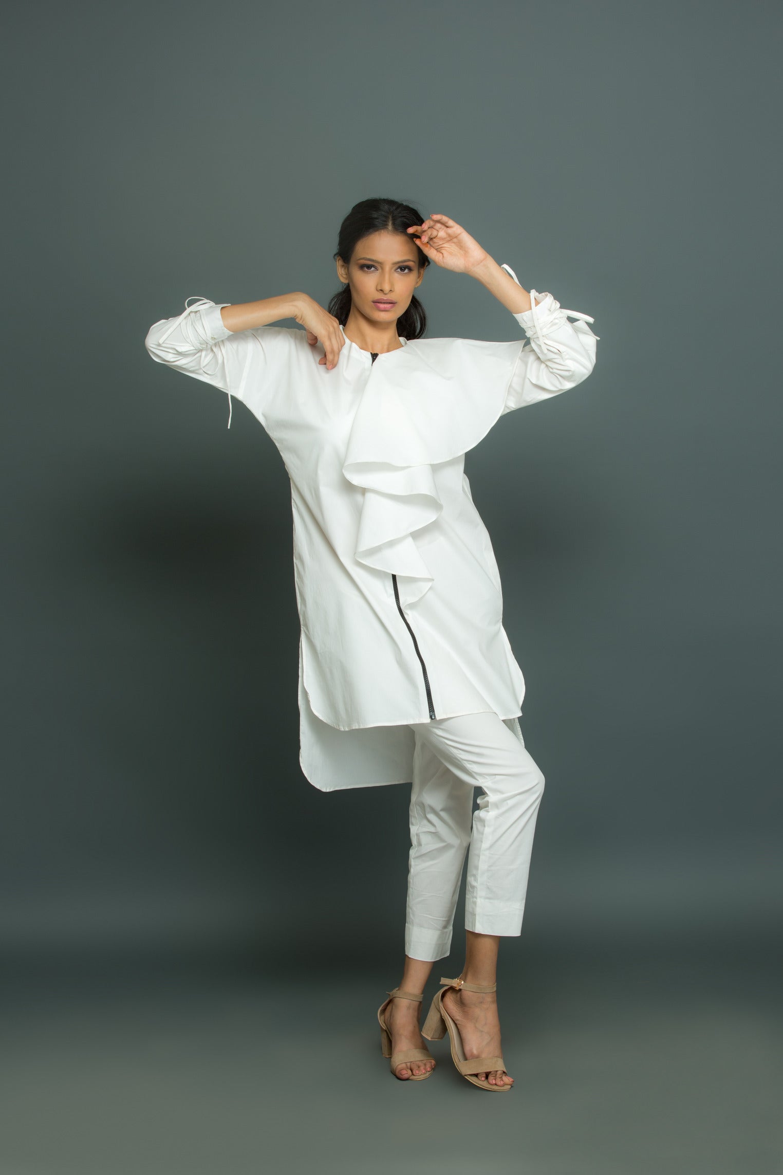 White frill co-ord set