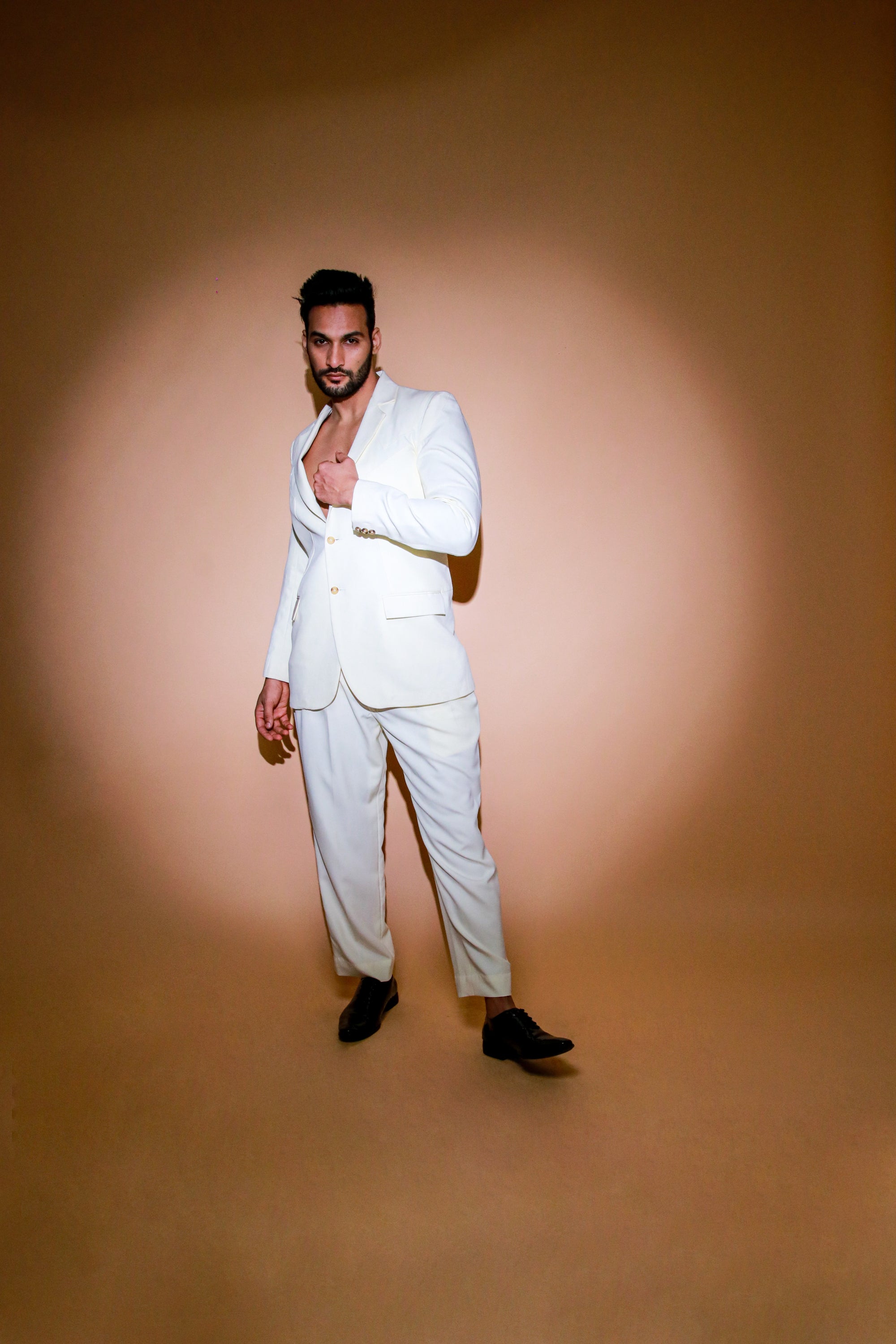 Off white co-ord set with self stitching panels