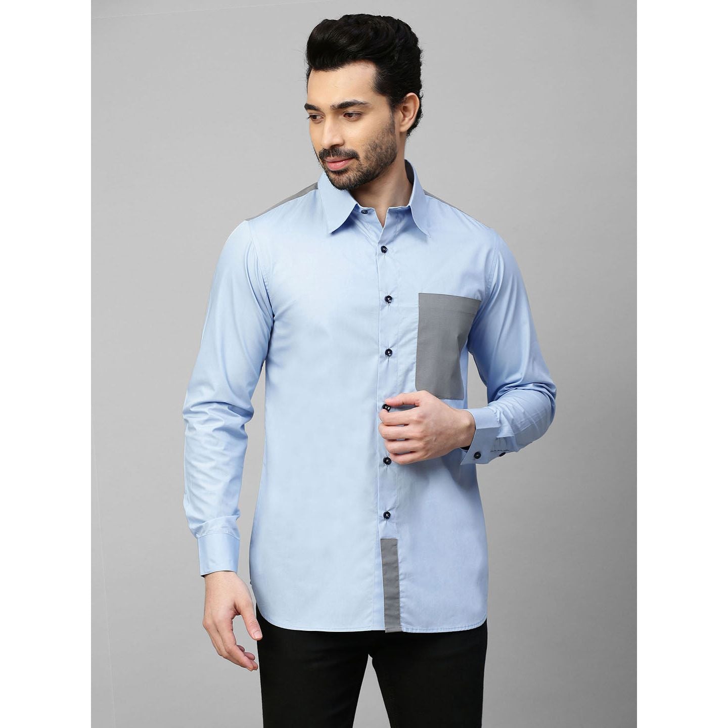 Light blue shirt with straps