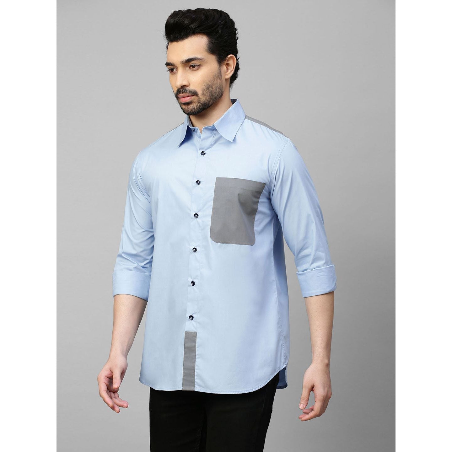 Light blue shirt with straps