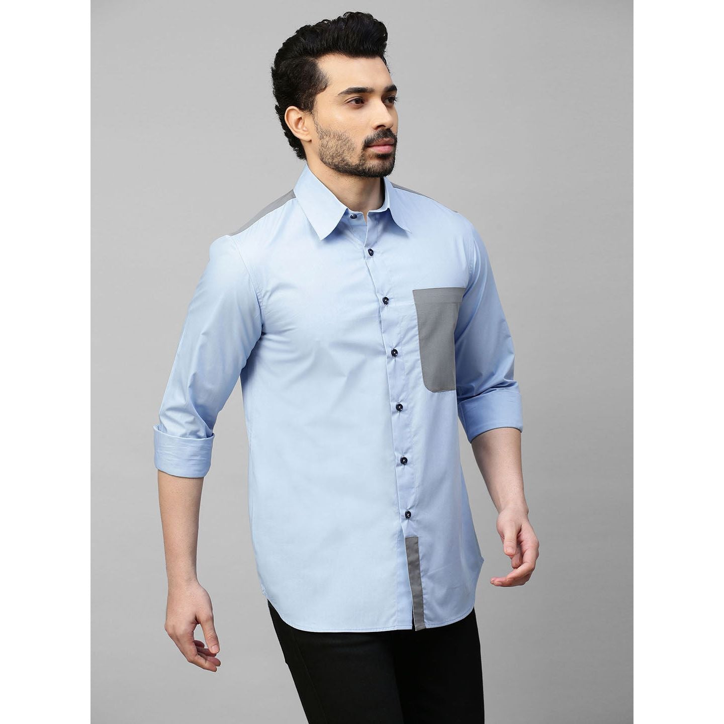 Light blue shirt with straps