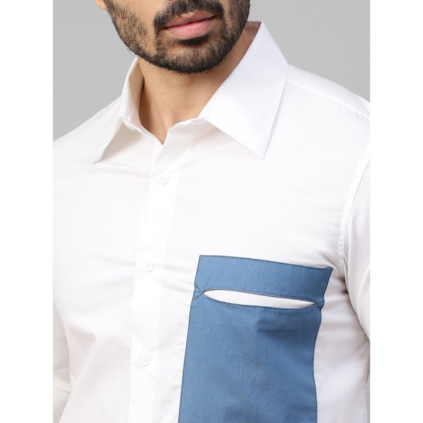 Shirt with slit pocket feature