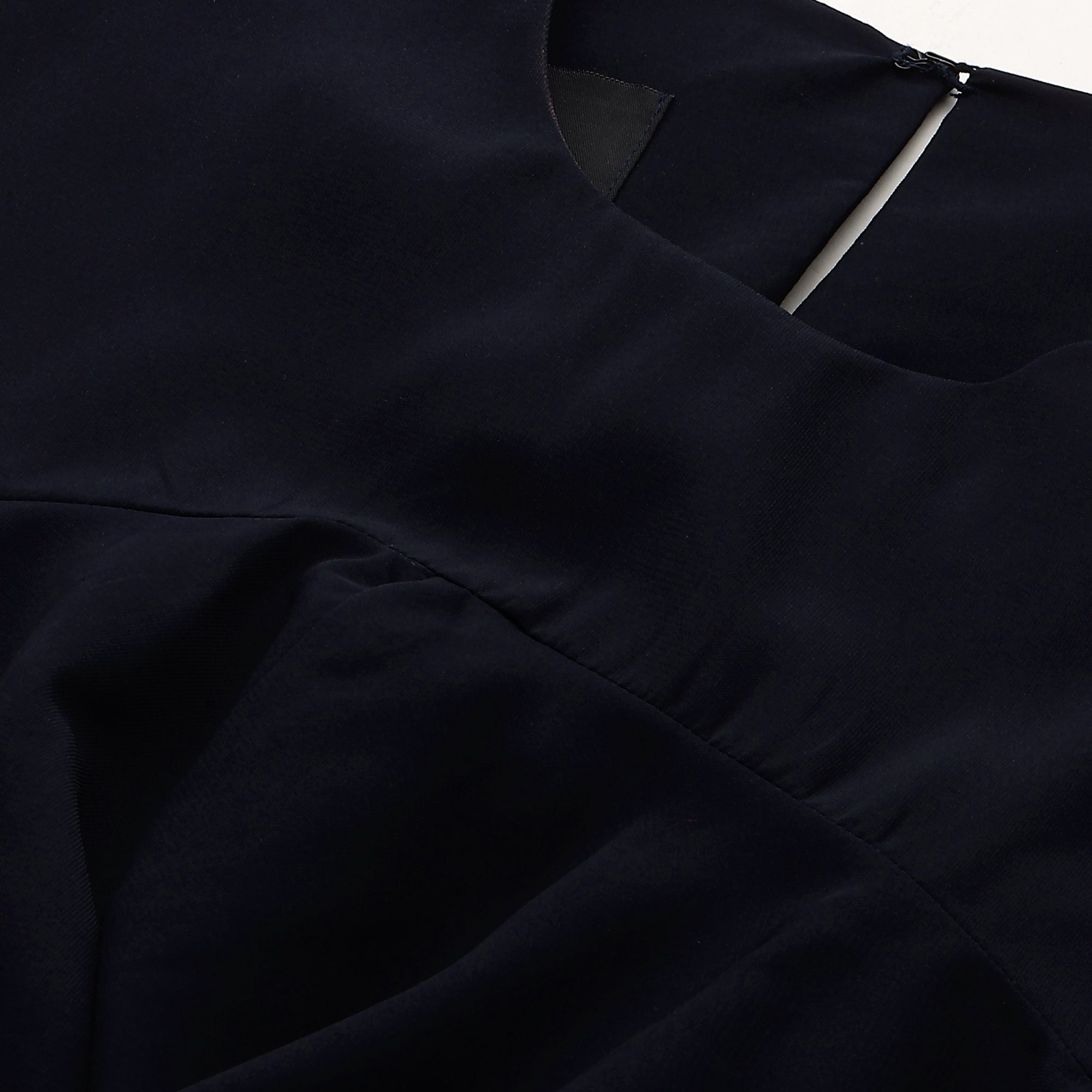 Blue shirt with front & back cowl features.