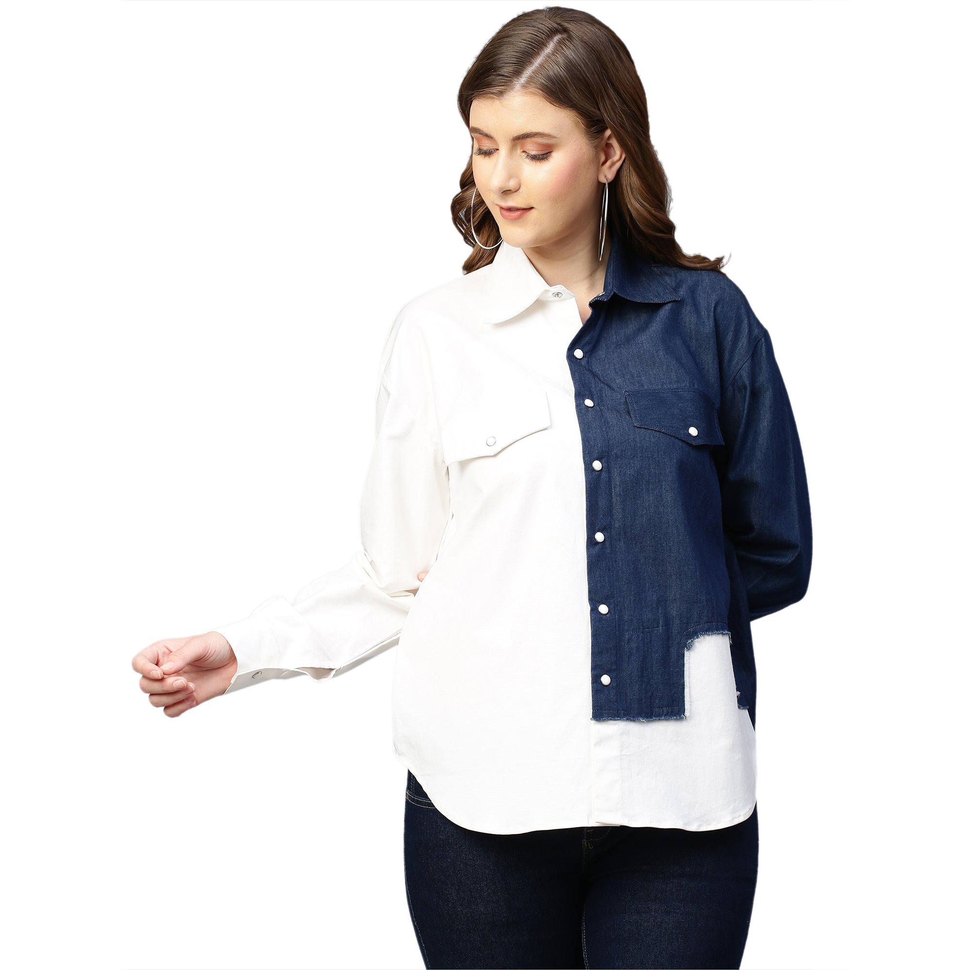 White and Denim shirt