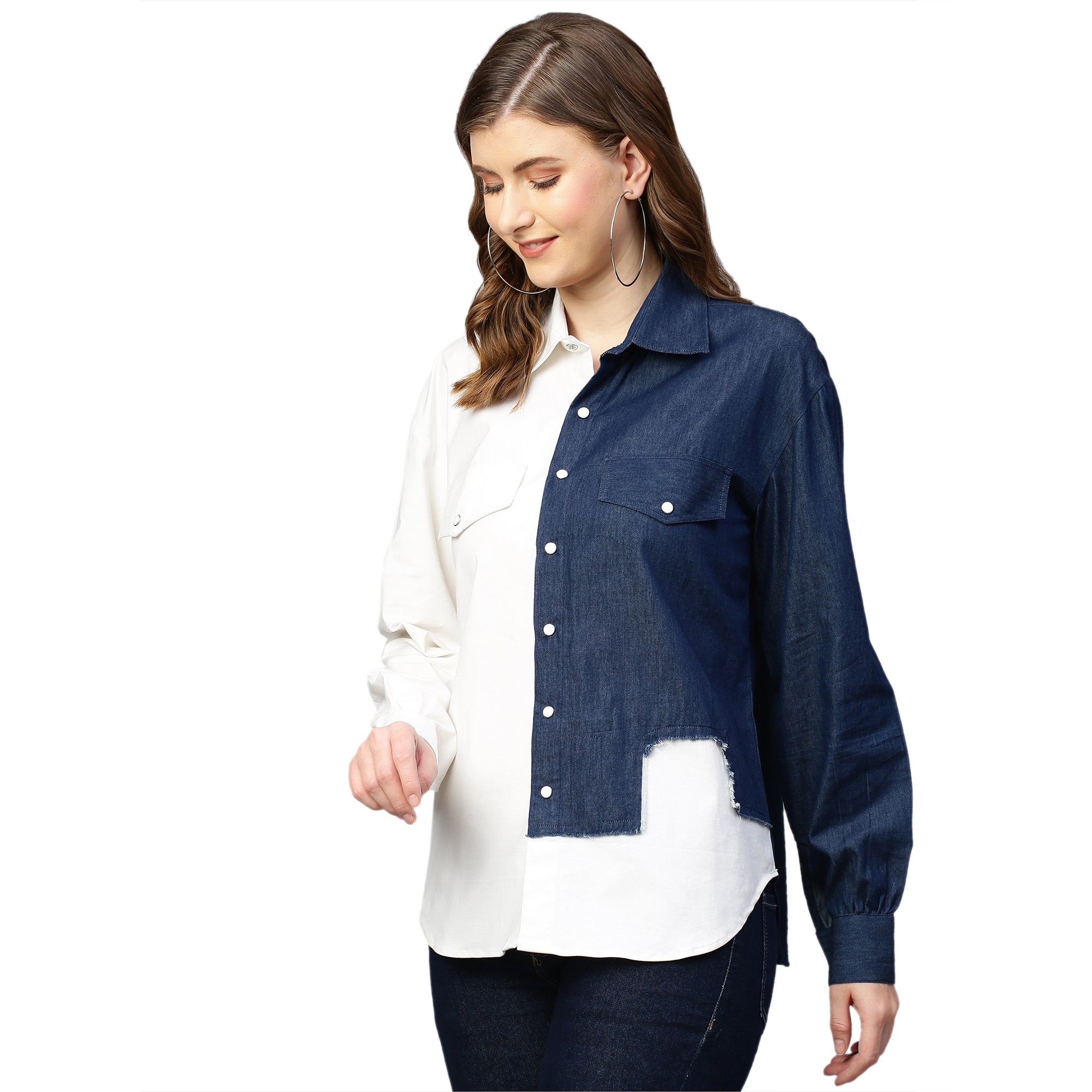 White and Denim shirt