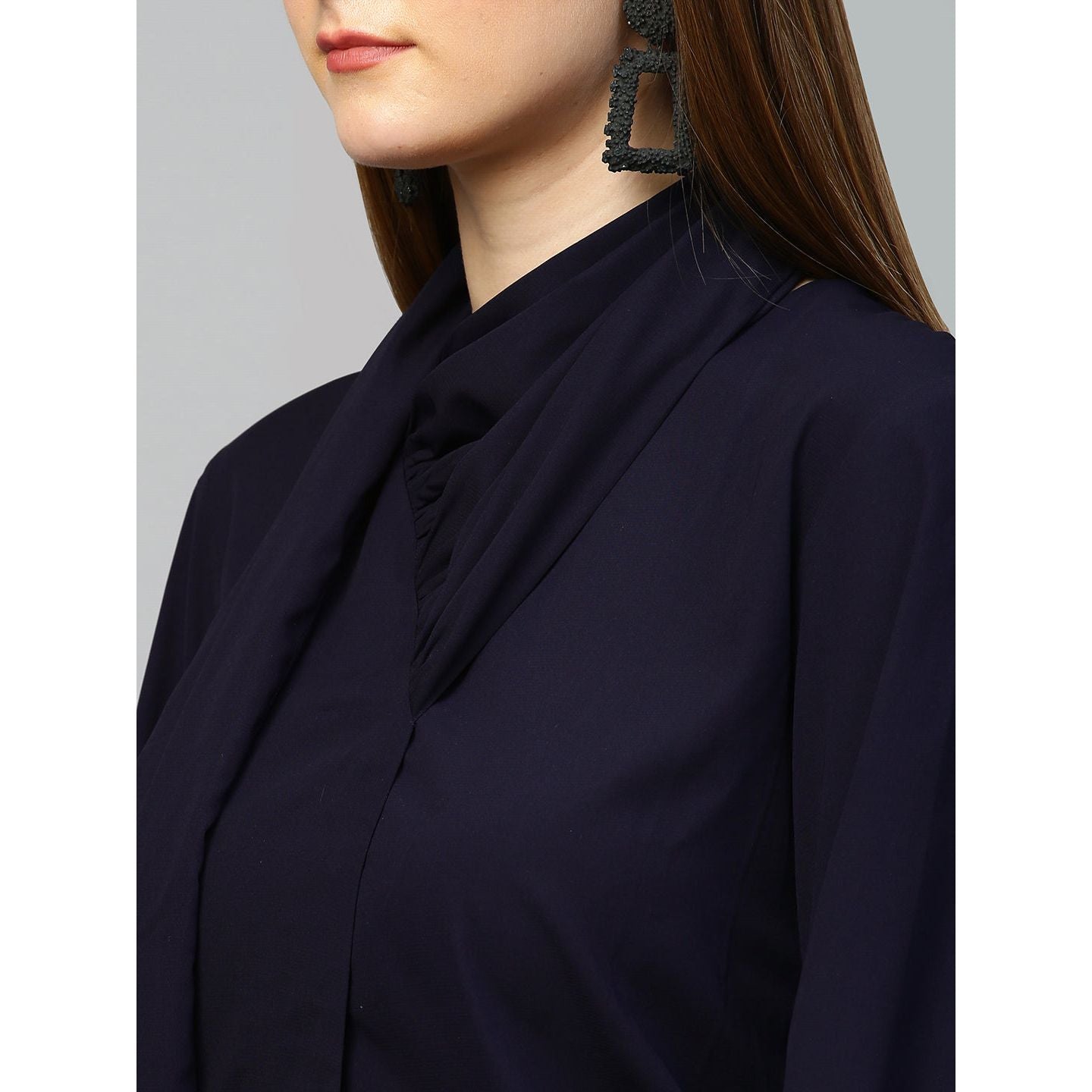 Blue top with shawl feature