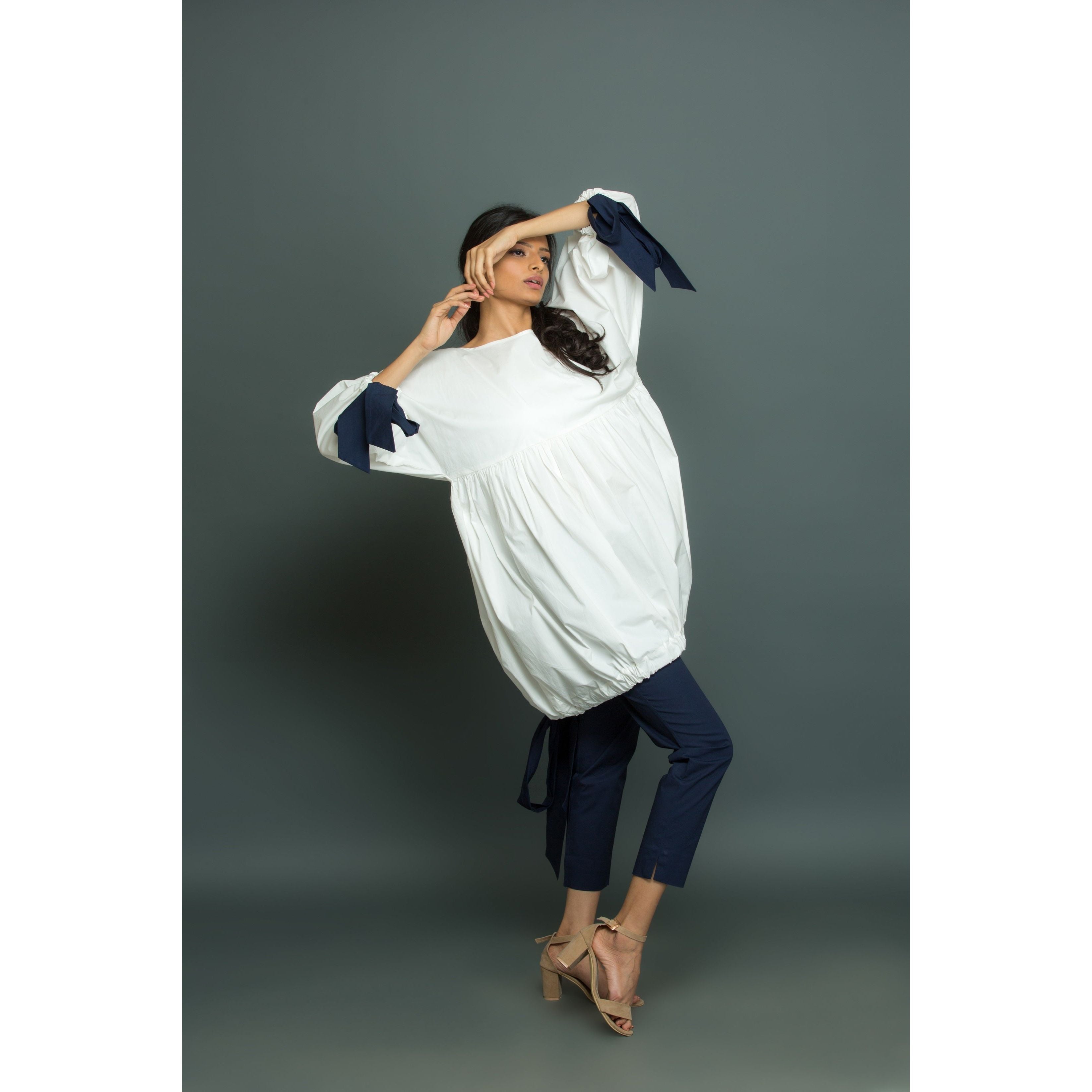 White tie-up co-ord set