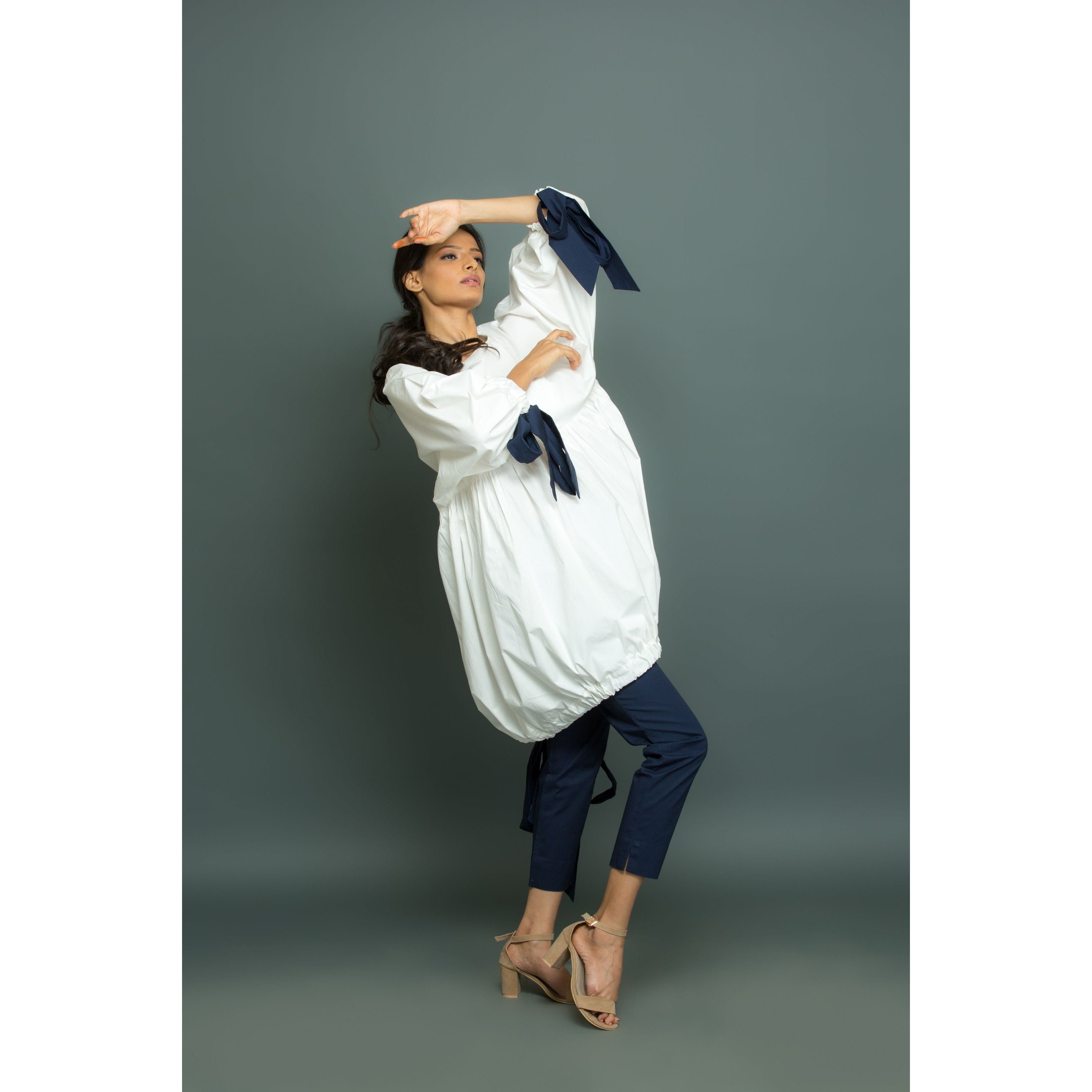 White tie-up co-ord set