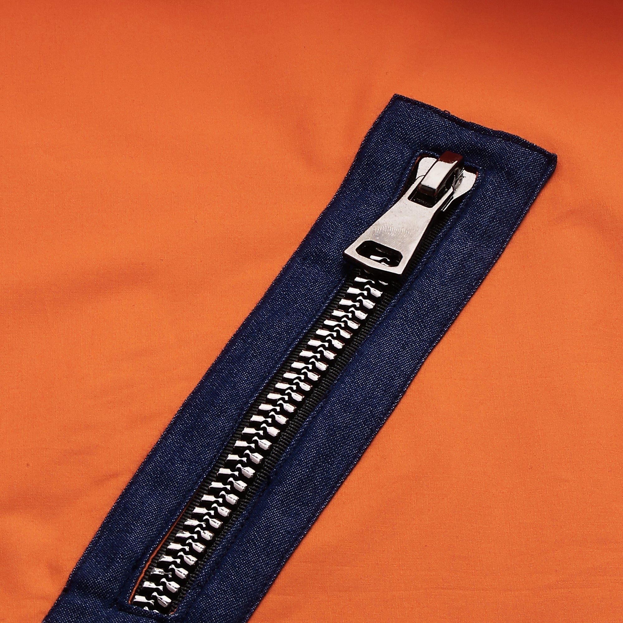 Orange and denim dress