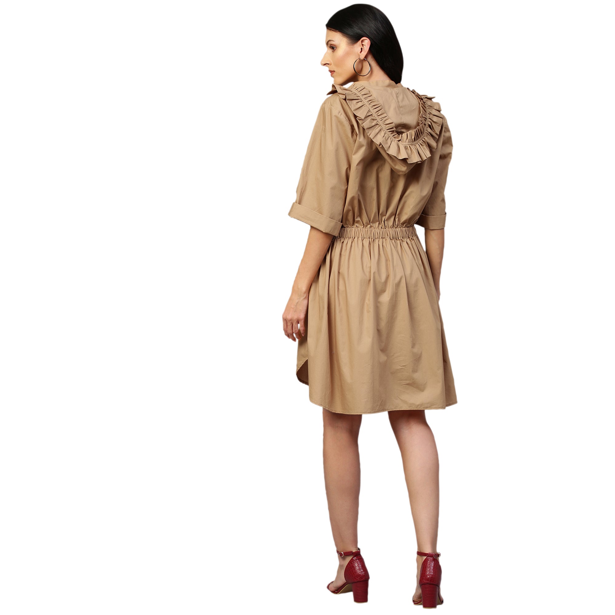 V-neck flared dress