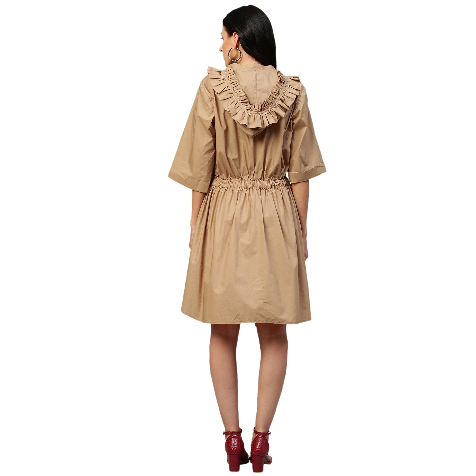 V-neck flared dress