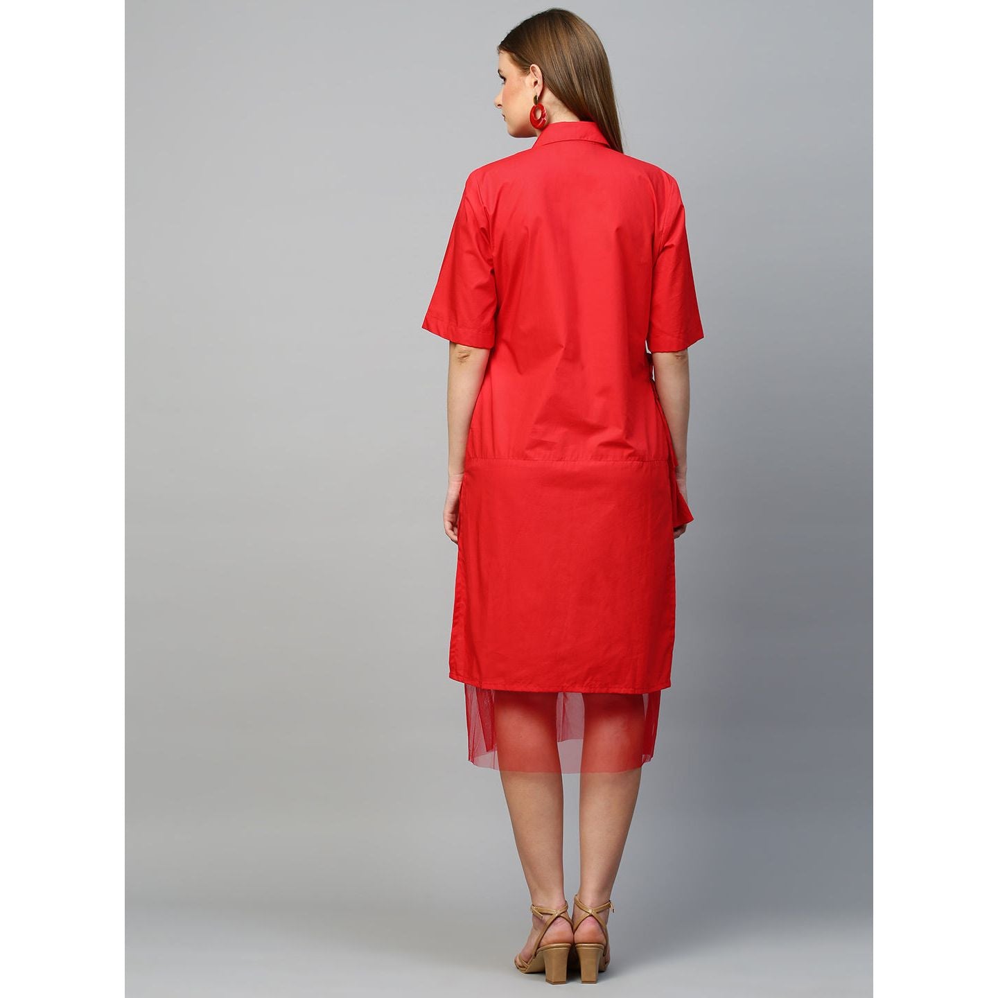 Ruffle placket dress