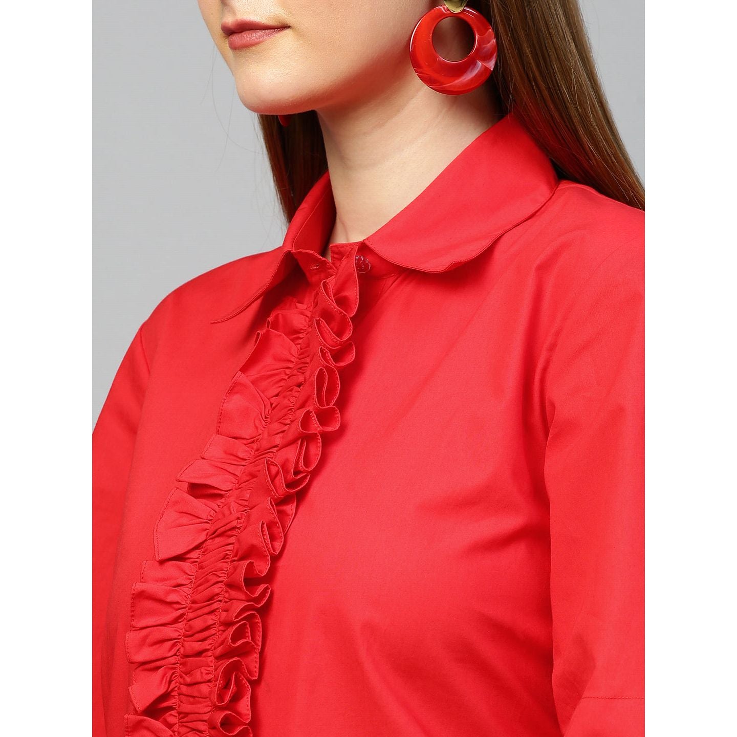 Ruffle placket dress