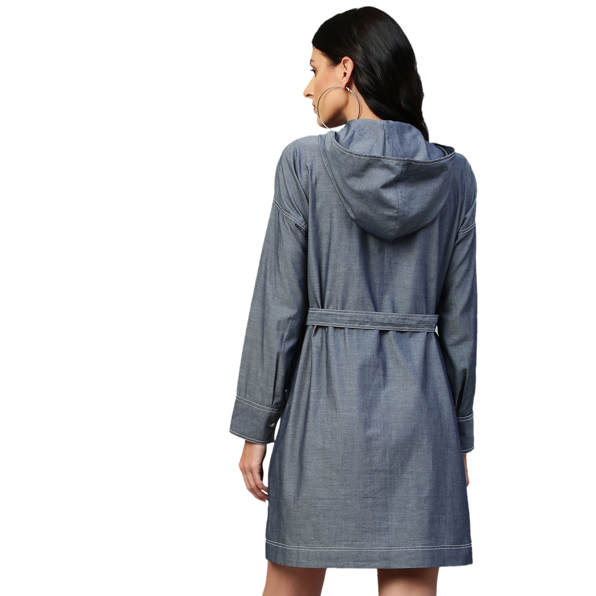 Denim hoodie dress