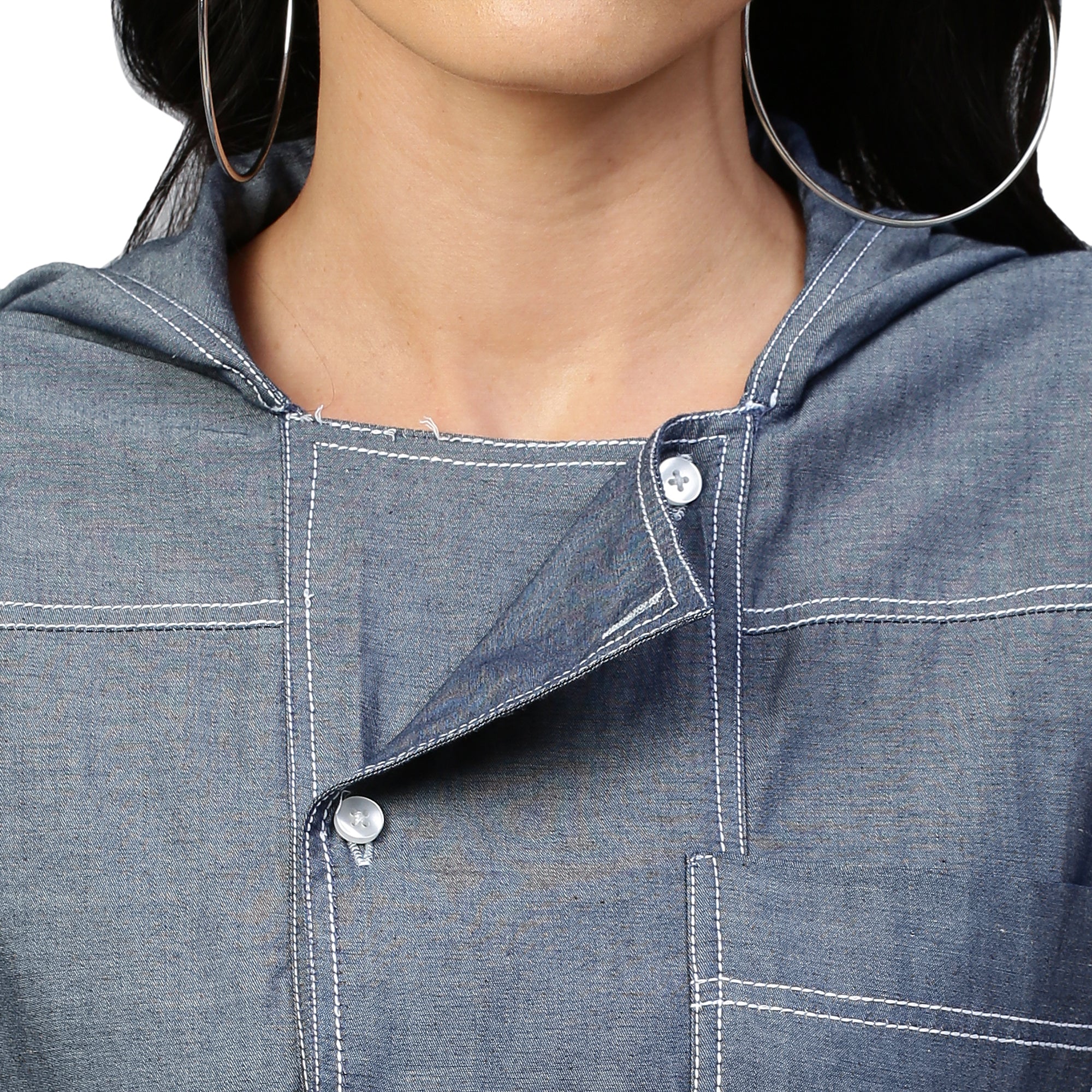 Denim hoodie dress
