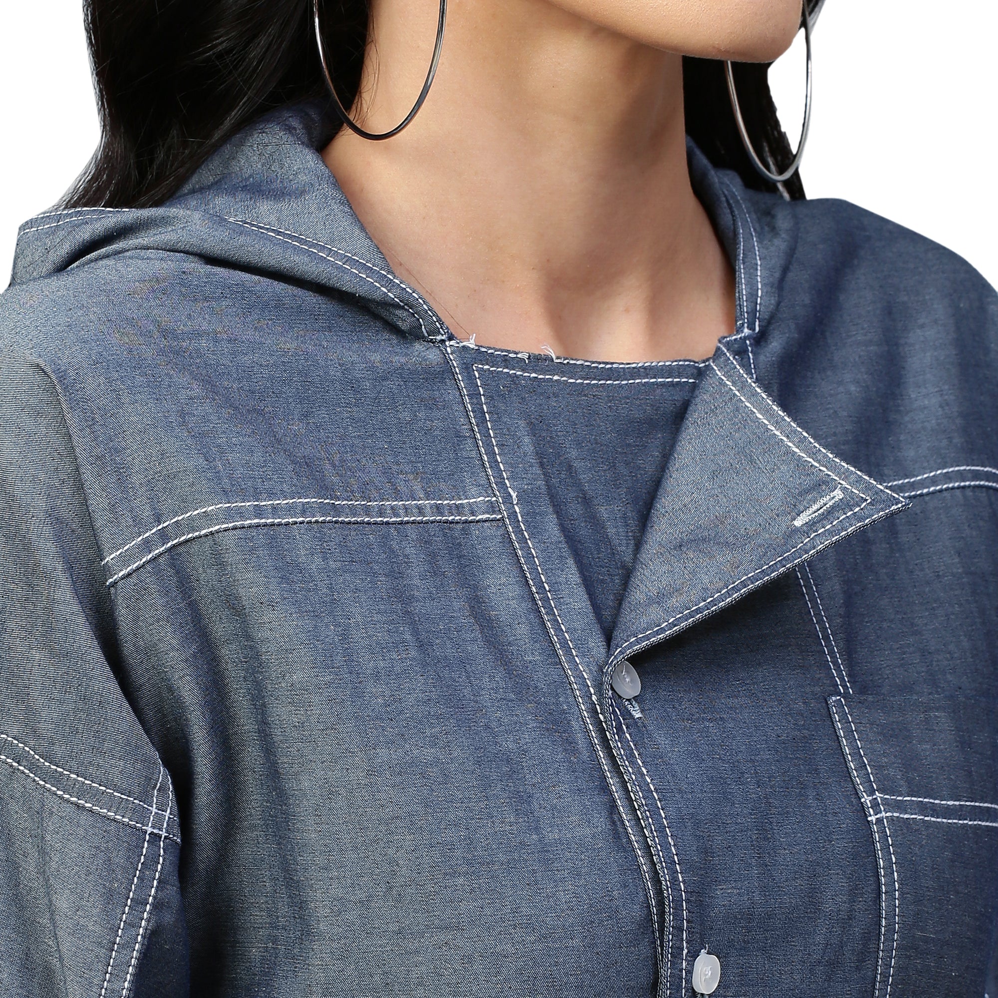 Denim hoodie dress