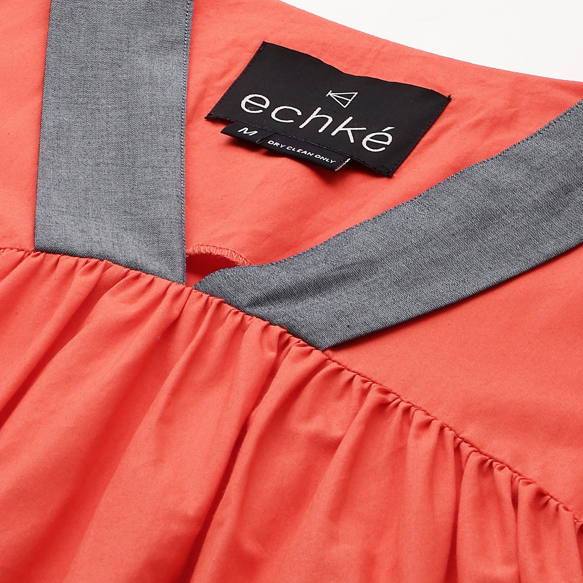 Coral V-neck dress