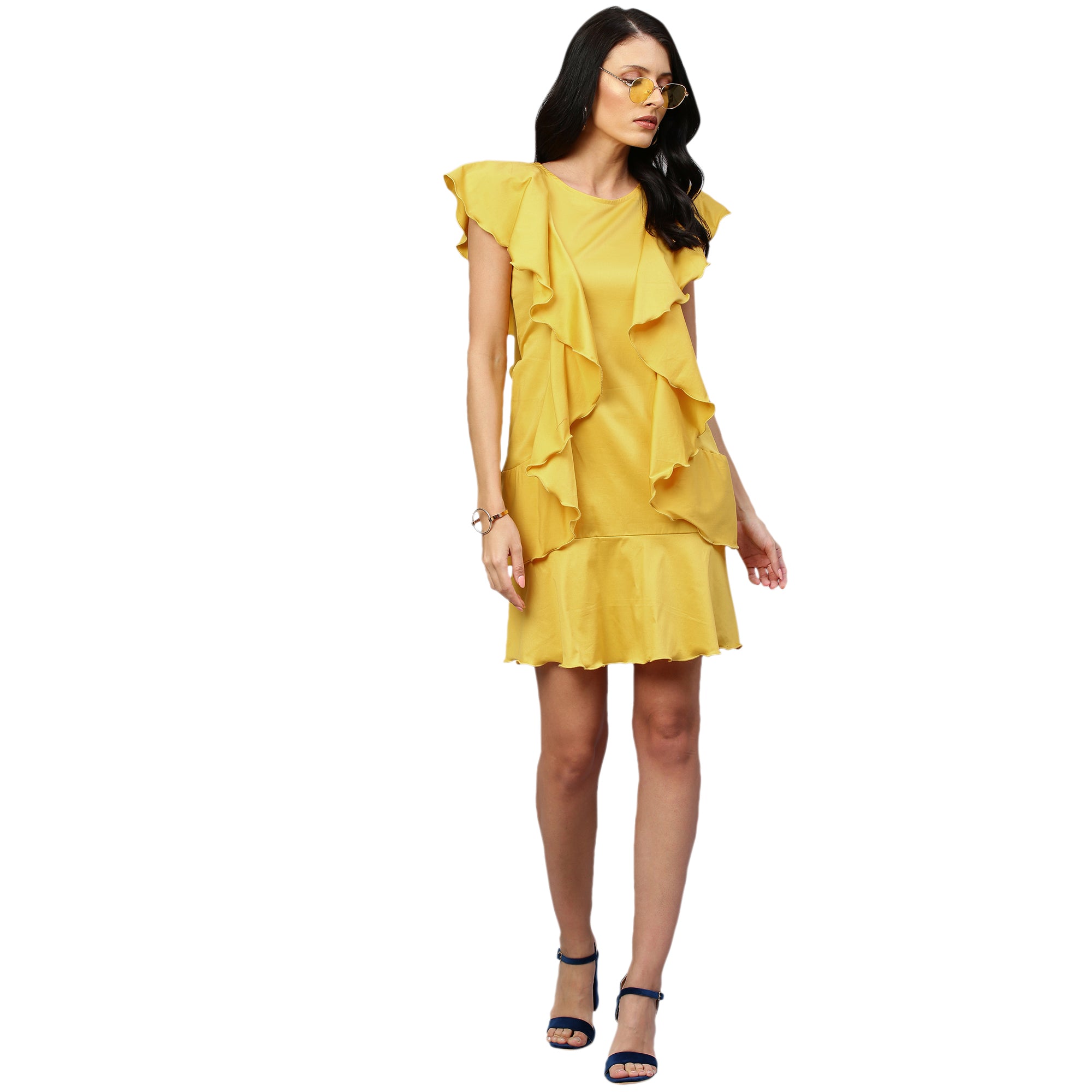 Ruffles sleevelss short dress